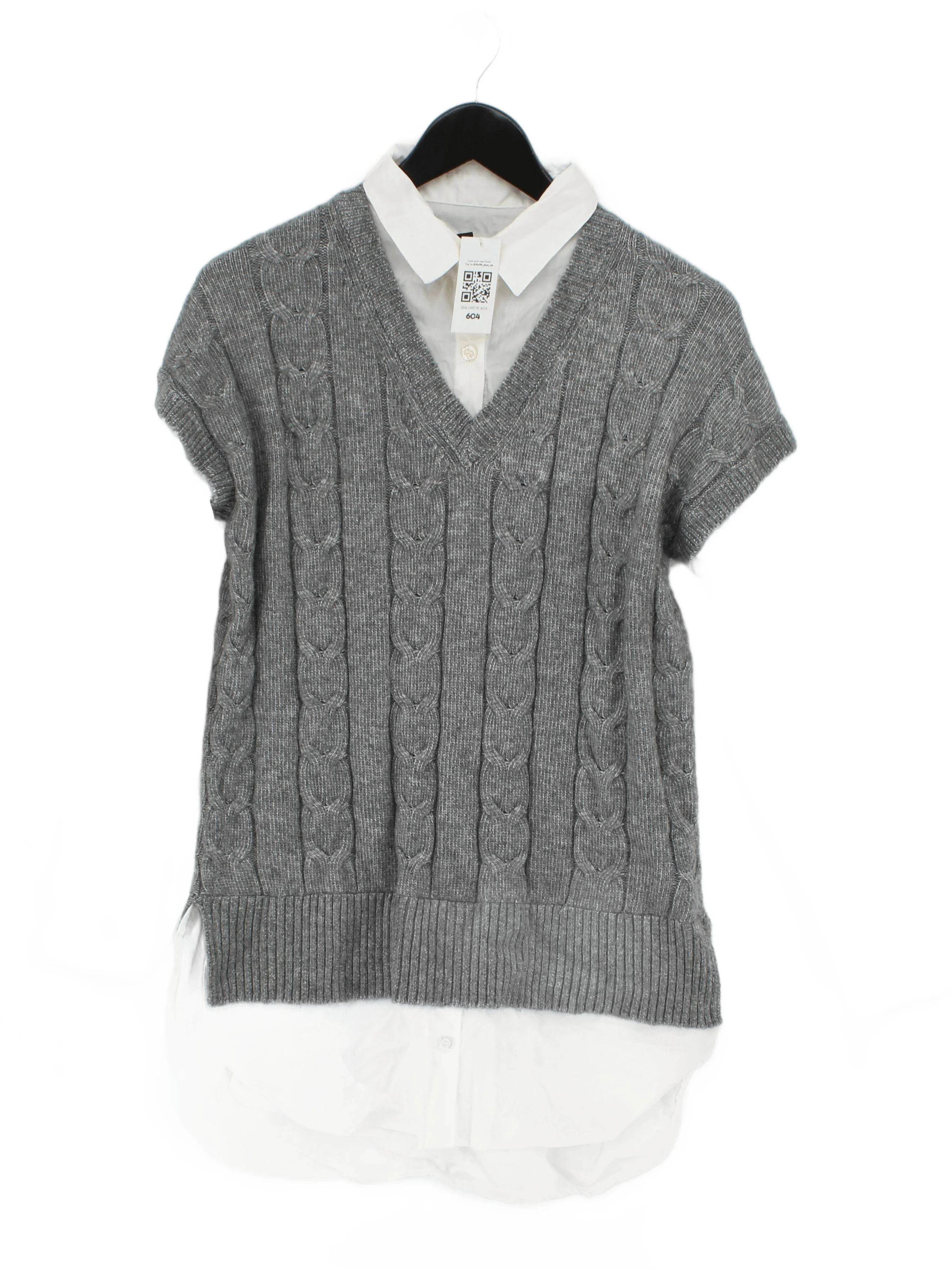 Rachel Zoe Women's Jumper XS Grey Polyester with Acrylic, Nylon V-Neck Vest