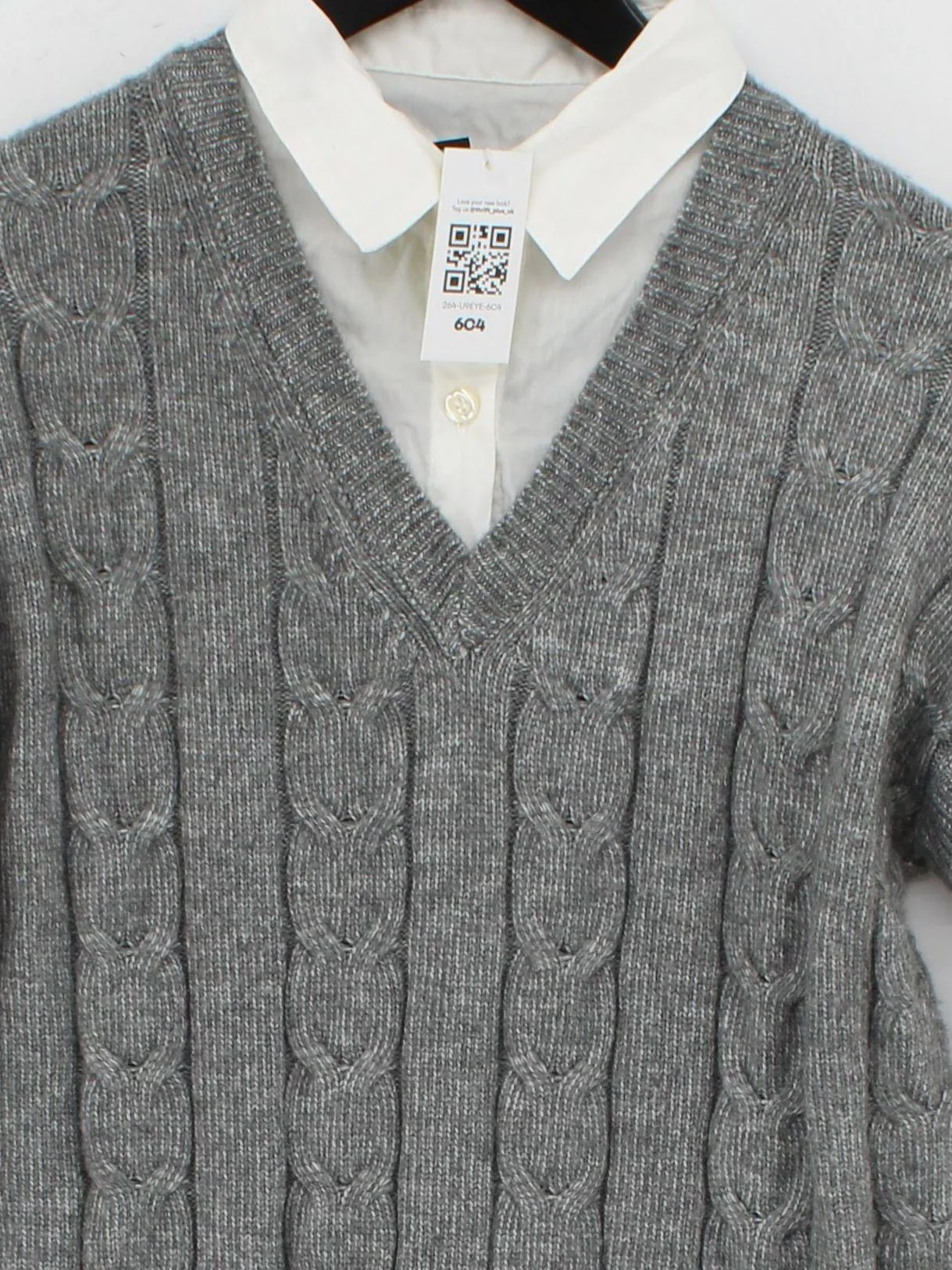 Rachel Zoe Women's Jumper XS Grey Polyester with Acrylic, Nylon V-Neck Vest - Image 3