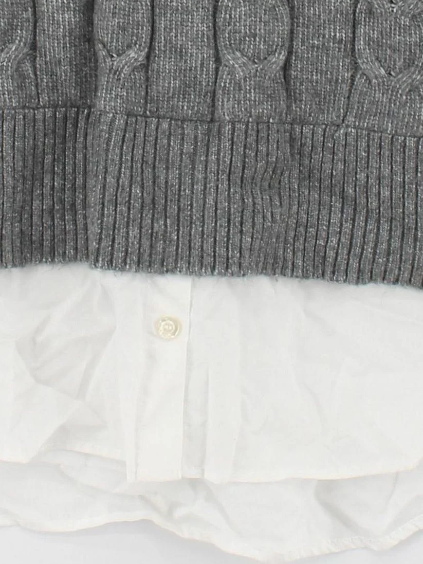Rachel Zoe Women's Jumper XS Grey Polyester with Acrylic, Nylon V-Neck Vest - Image 4