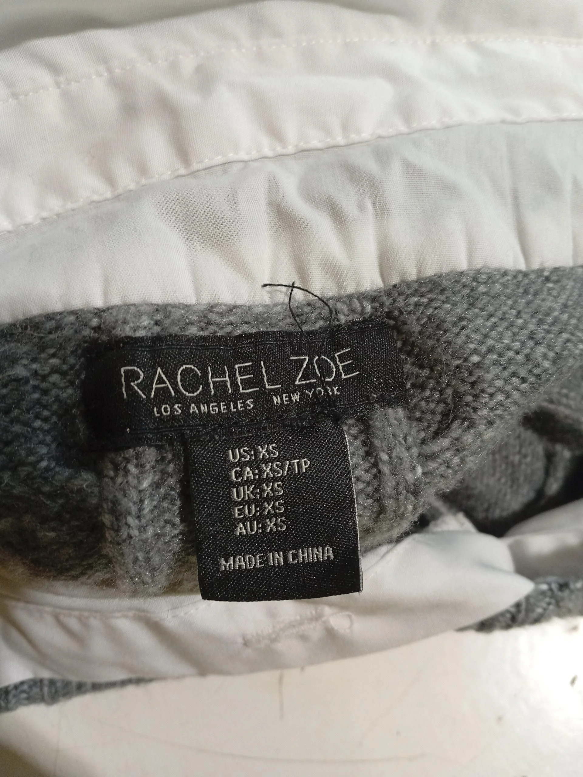 Rachel Zoe Women's Jumper XS Grey Polyester with Acrylic, Nylon V-Neck Vest - Image 5