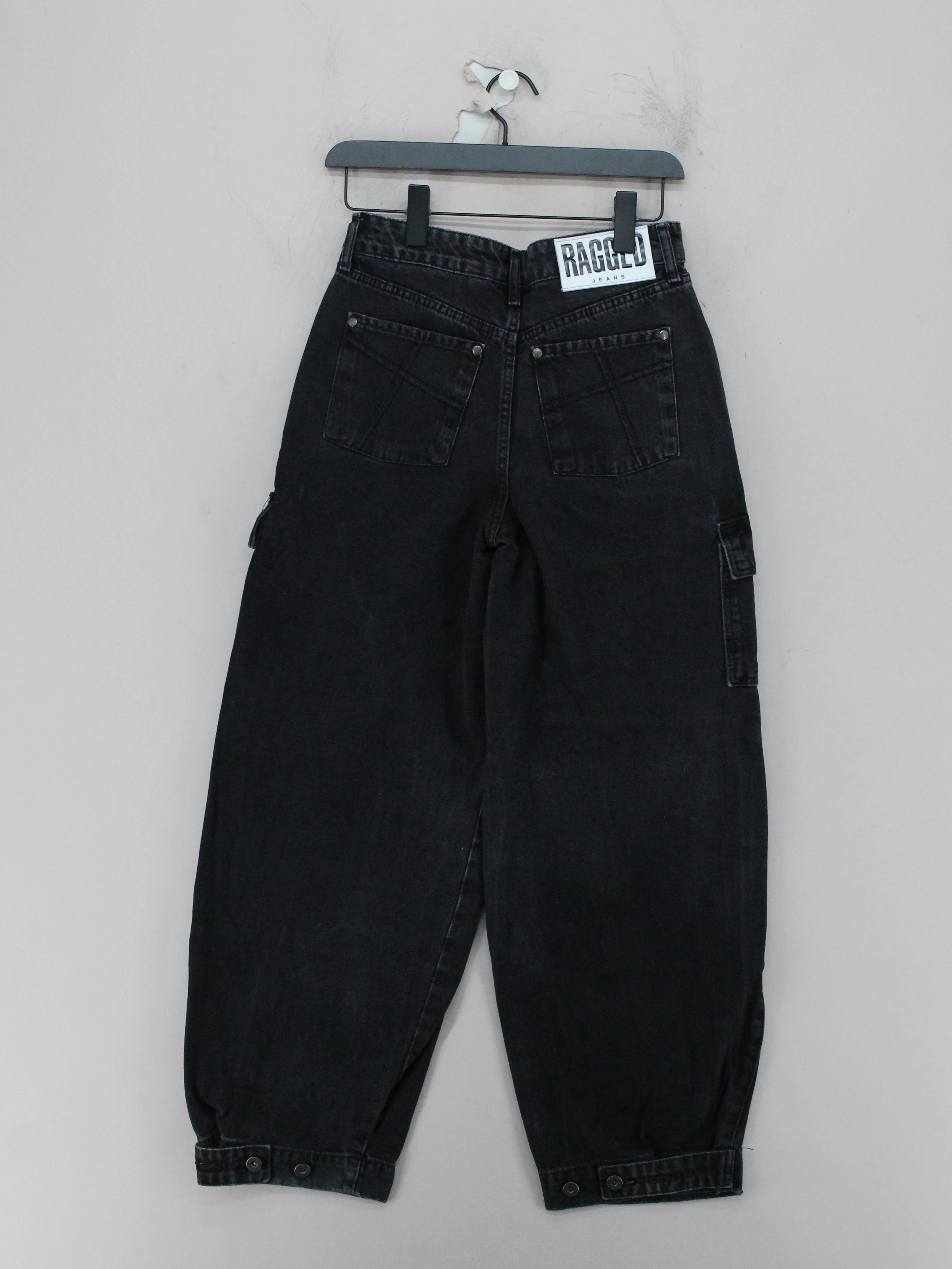 Ragged Jeans Men's Trousers XXS Black 100% Cotton Wide-Leg Cargo - Image 2