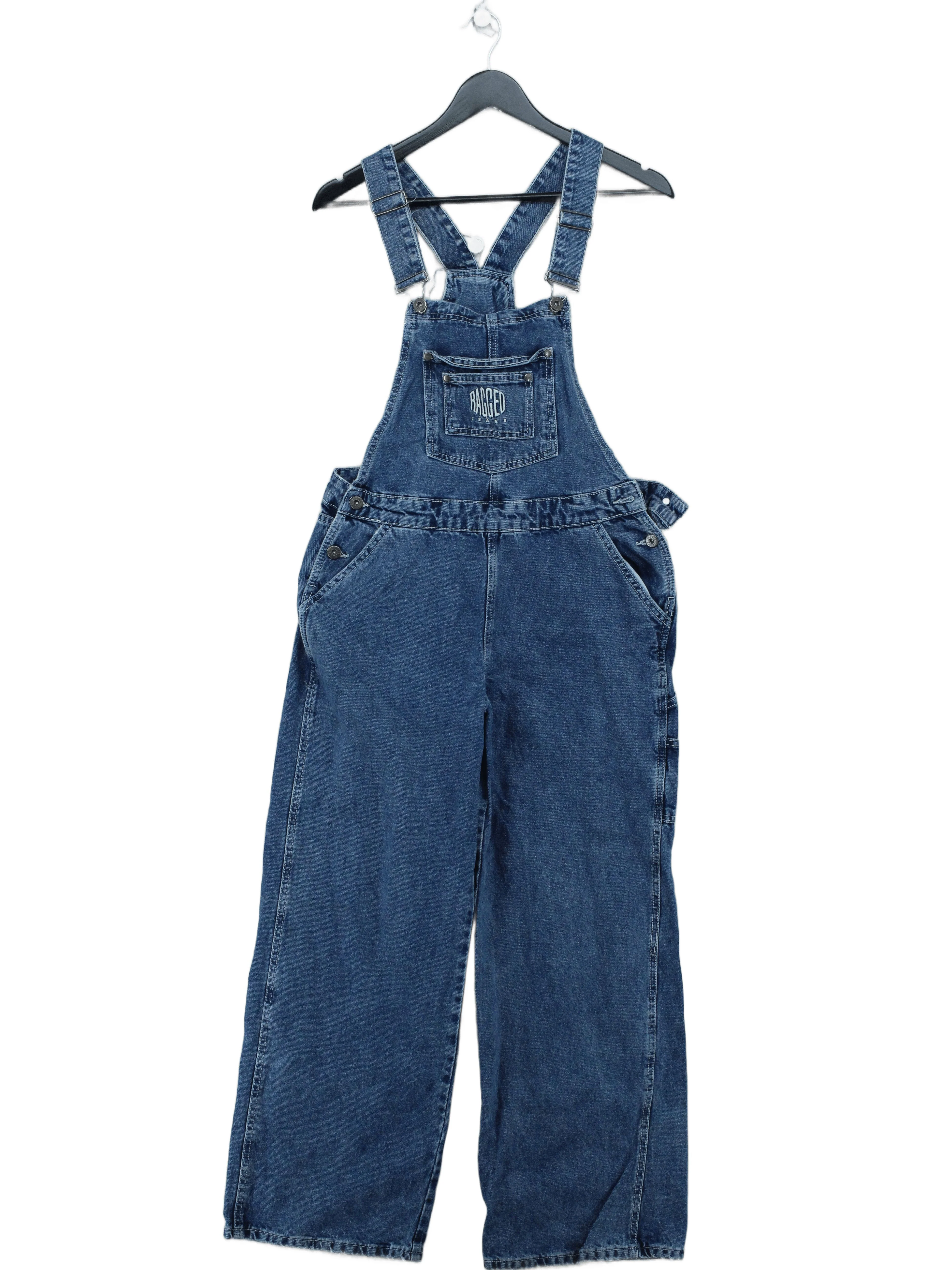 Ragged Jeans Women's Jumpsuit UK 28 Blue 100% Cotton Wide-Leg Jumpsuit