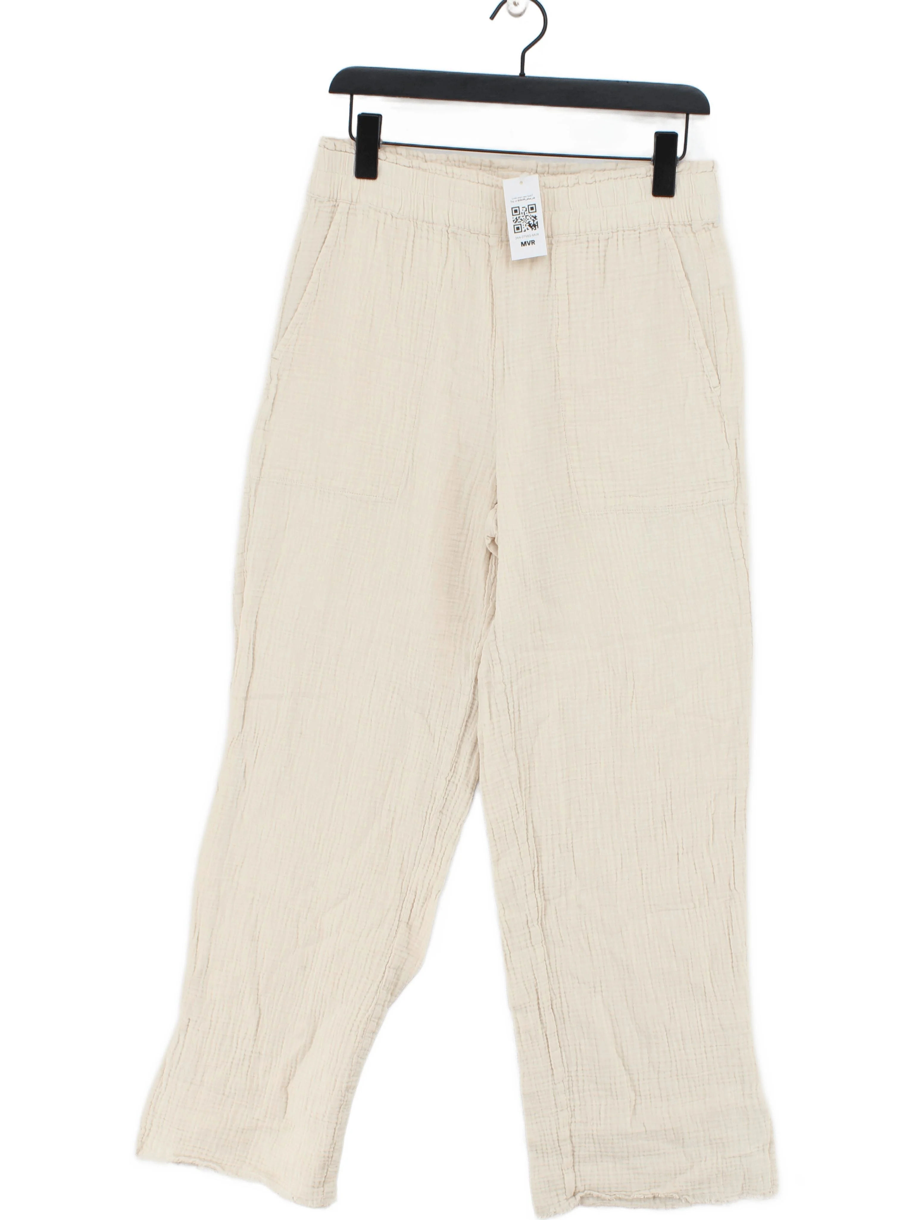Rails Women's Trousers M Cream 100% Cotton Wide-Leg Chino