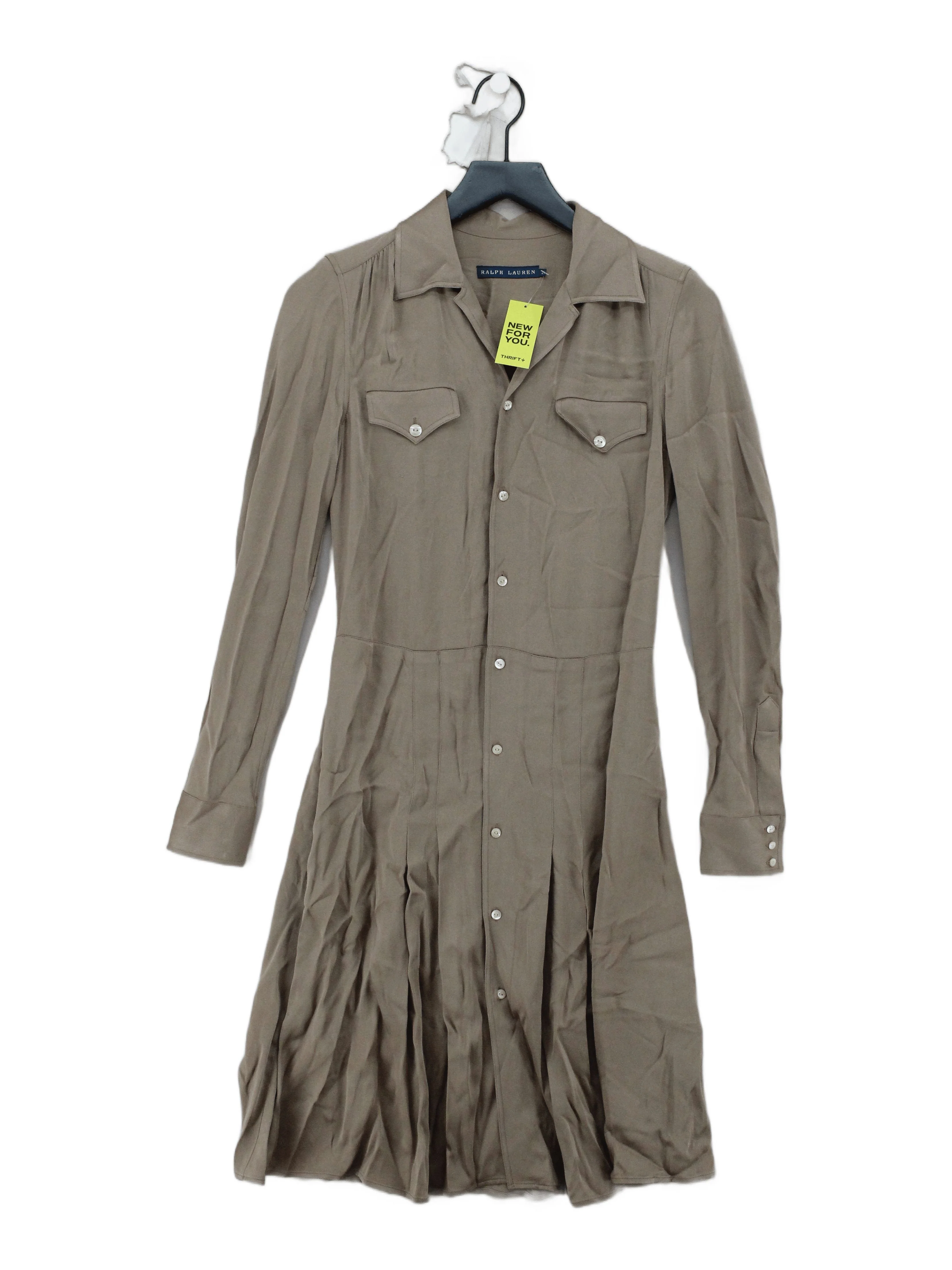Ralph Lauren Shirt Mini Dress in Tan