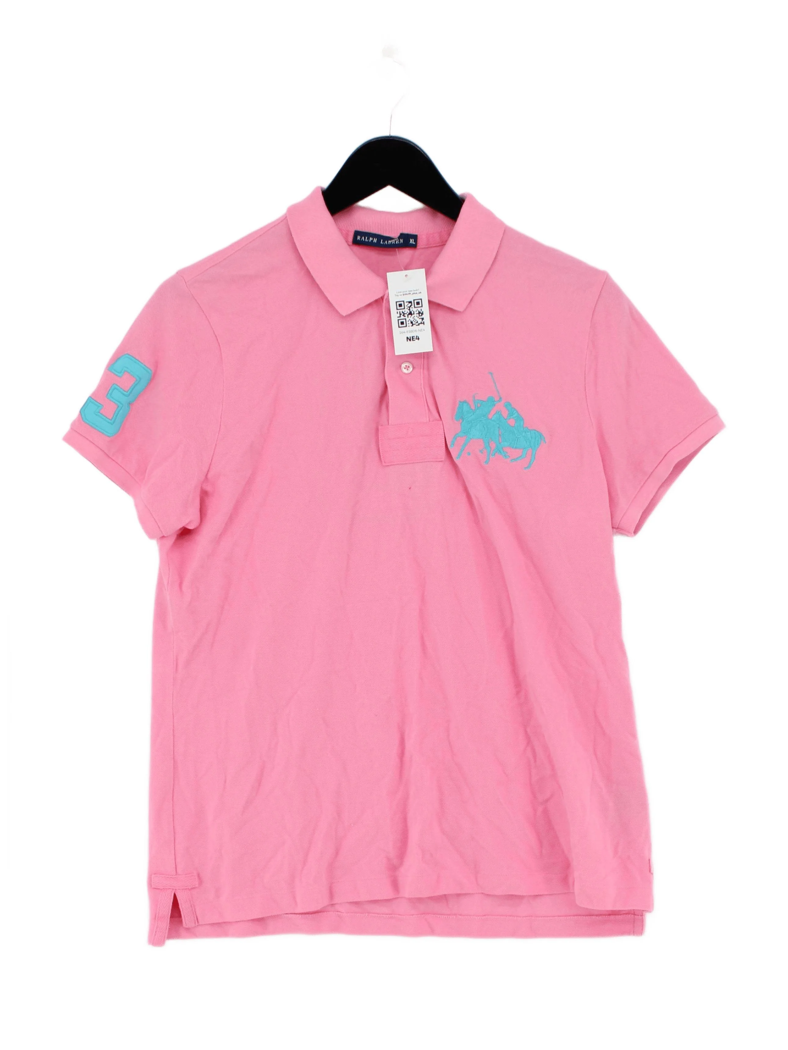 Ralph Lauren Women's Polo XL Pink 100% Cotton Basic