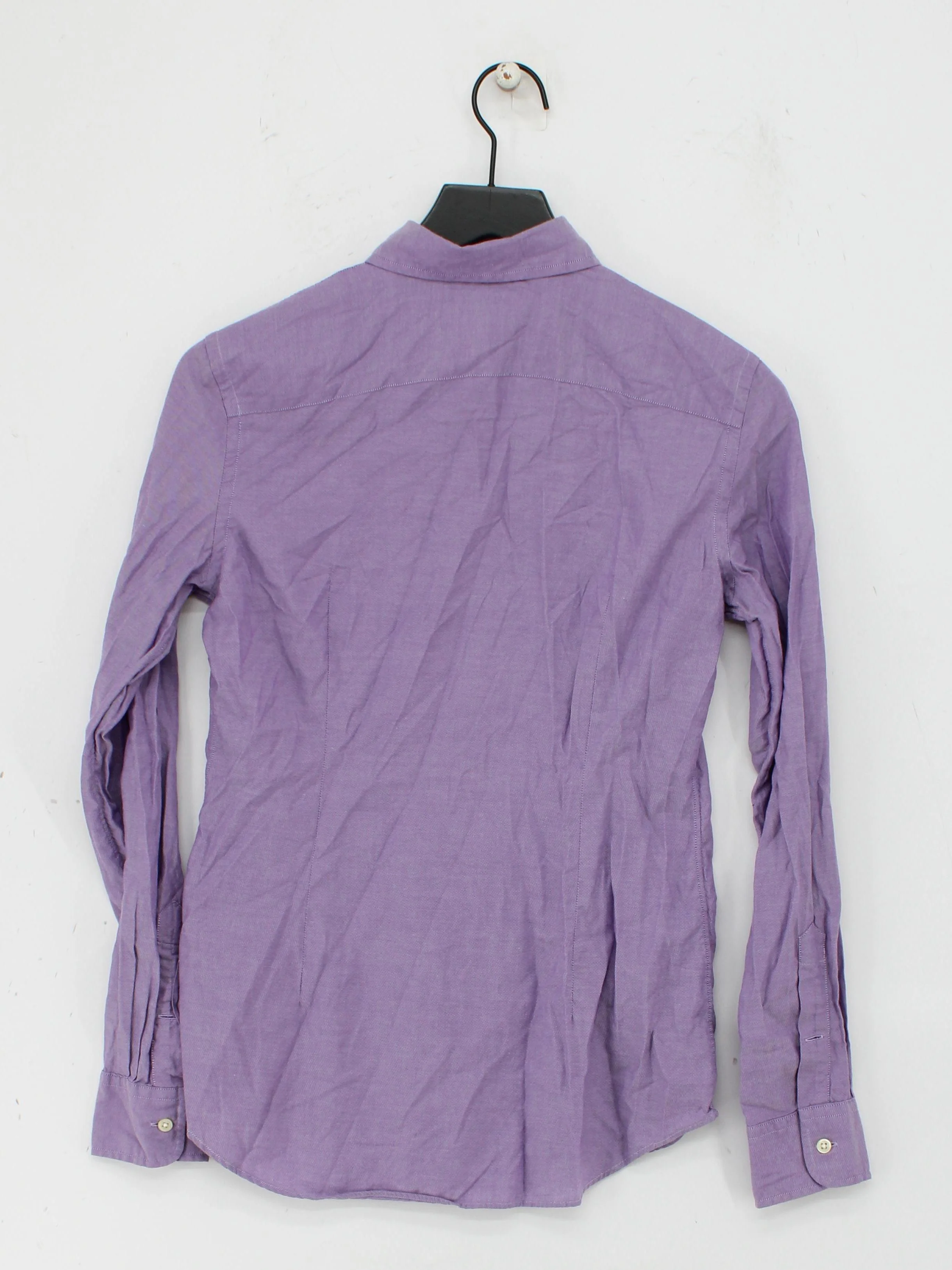 Ralph Lauren Women's Shirt UK 6 Purple 100% Cotton Long Sleeve Collared Basic - Image 2