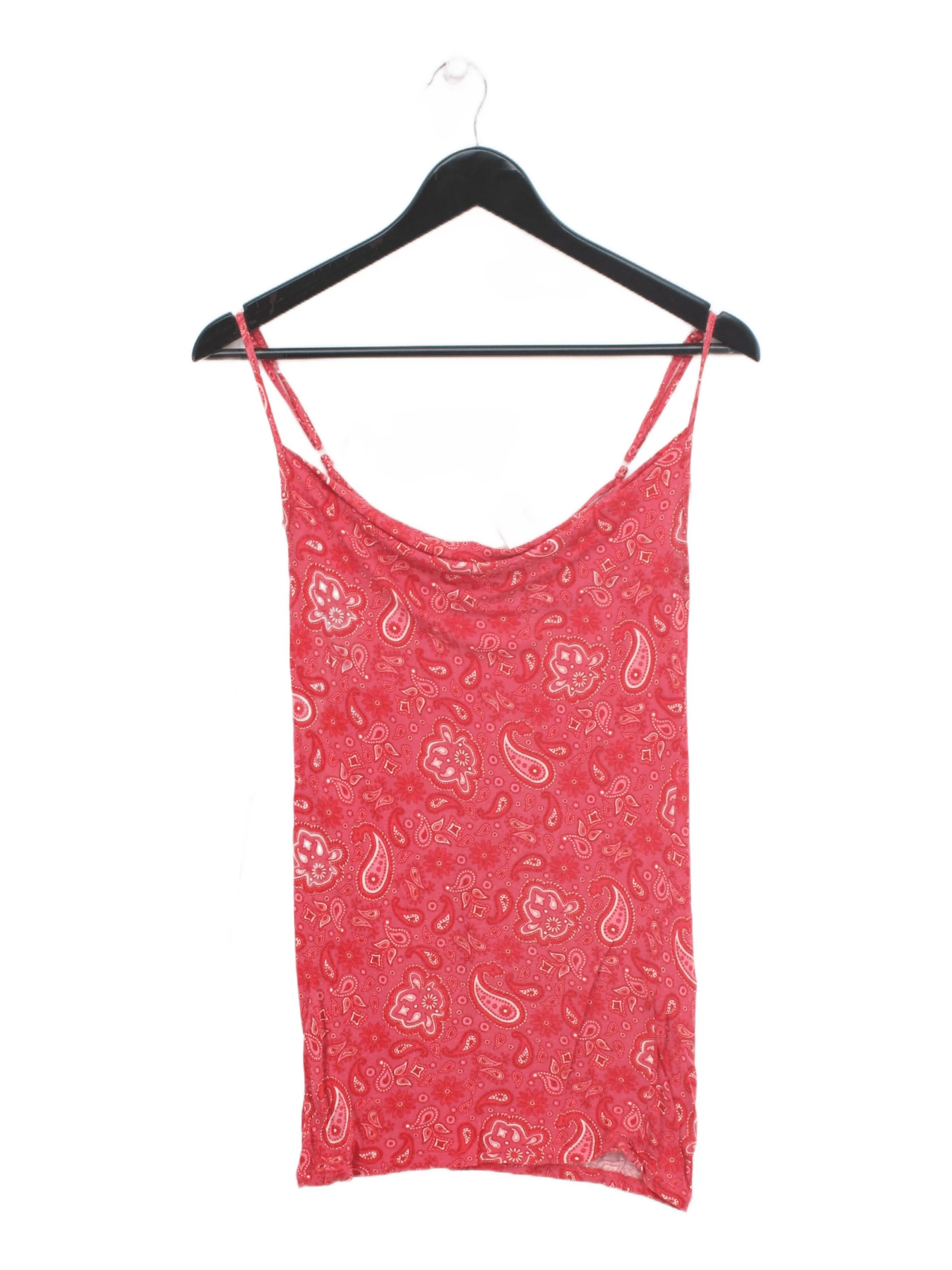 Redoute Women's T-Shirt XS Red Paisley 100% Viscose Sleeveless V-Neck Camisole