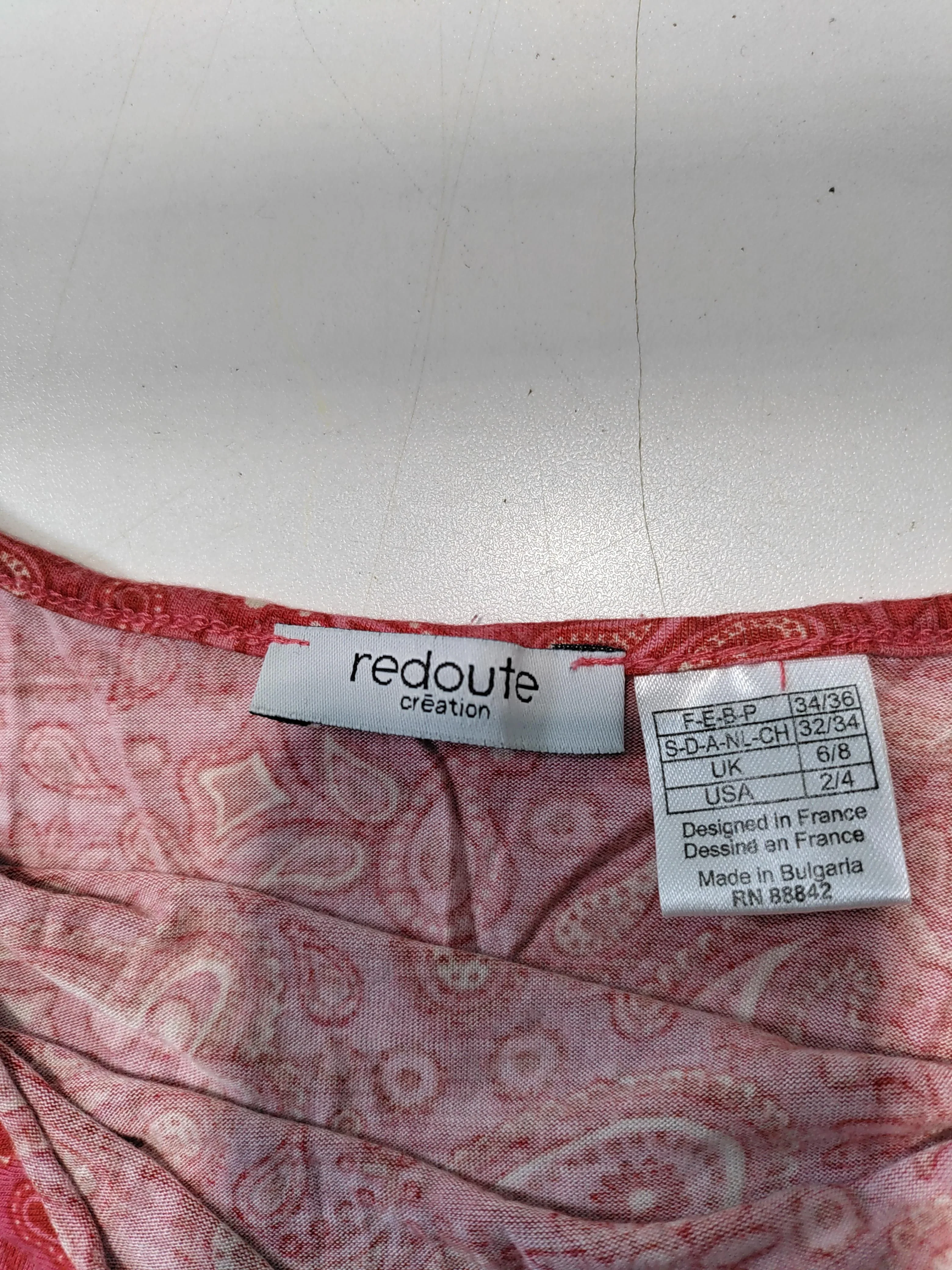 Redoute Women's T-Shirt XS Red Paisley 100% Viscose Sleeveless V-Neck Camisole - Image 5