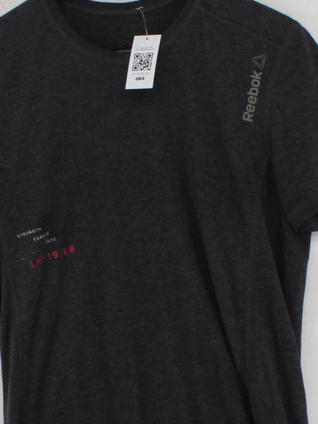 Reebok Men's T-Shirt S Grey Graphic 100% Polyester Round Neck Basic - Image 3