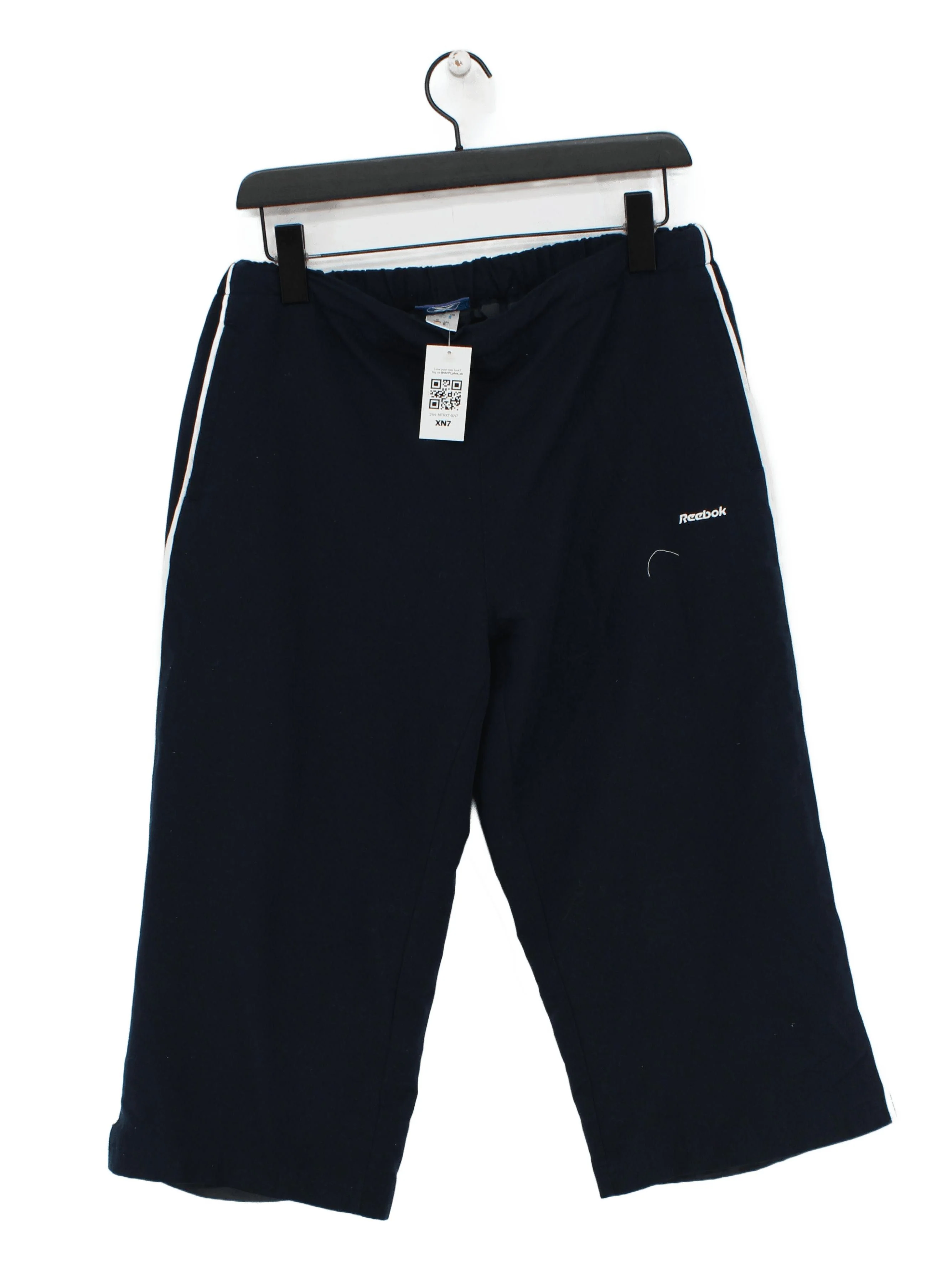 Reebok Women's Trousers UK 14 Blue 100% Polyester Straight Cropped