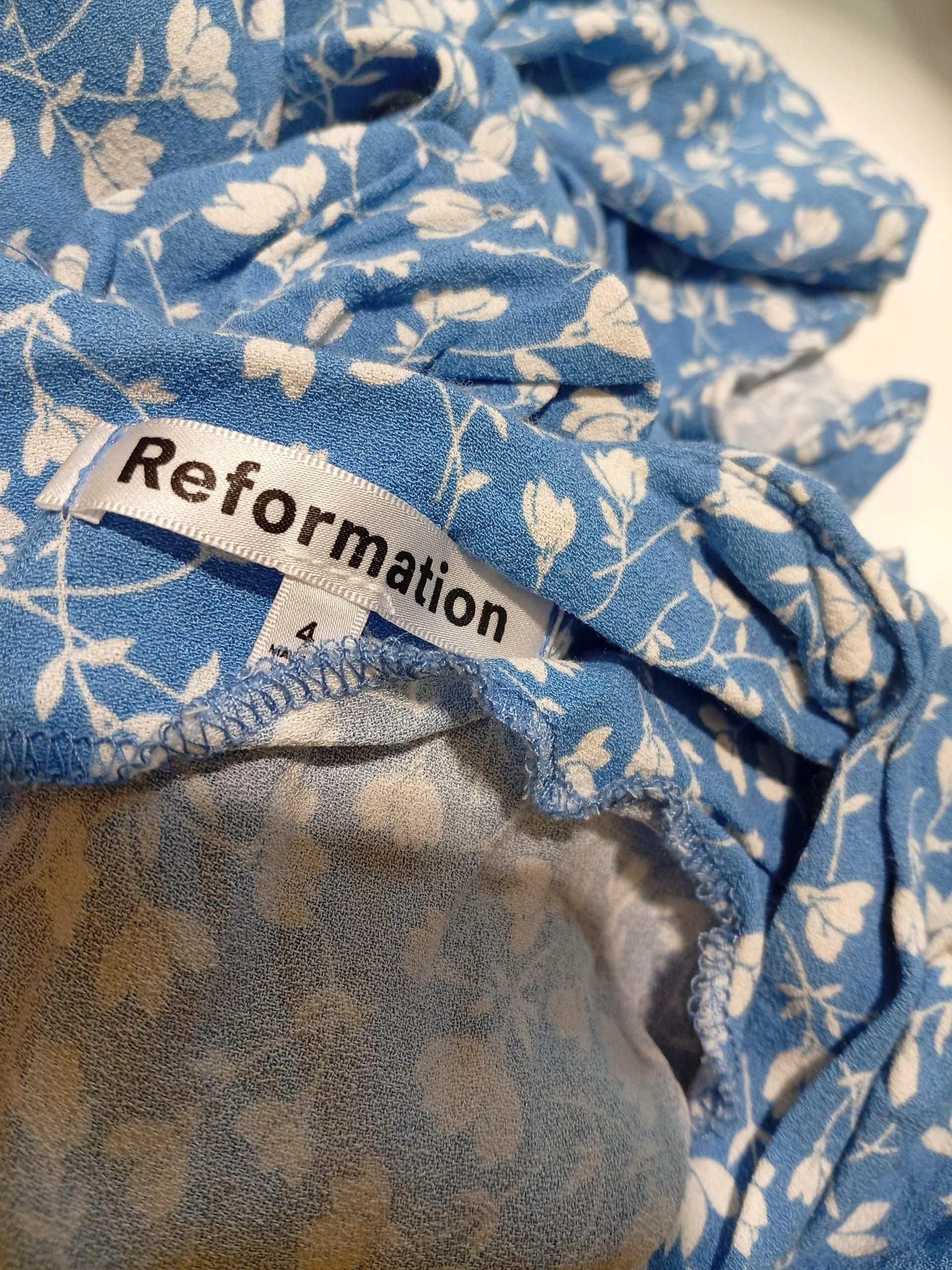 Reformation Skater Midi Dress in Blue - Image 5
