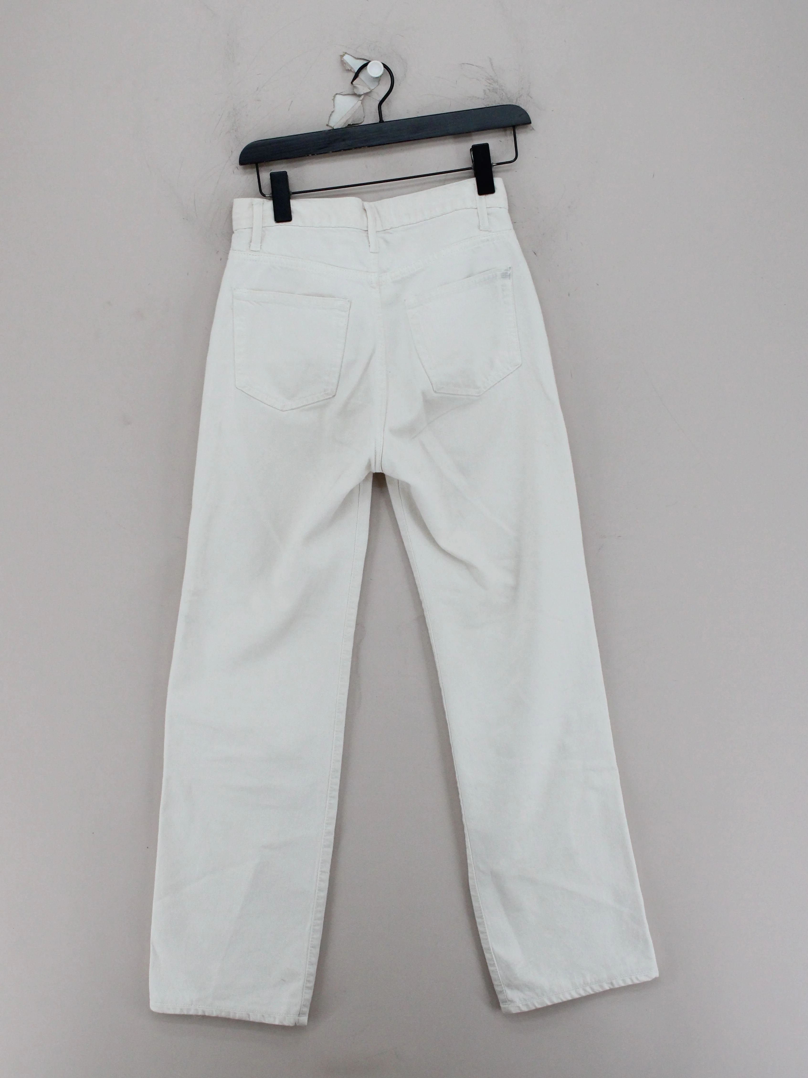 Reformation Women's Jeans W 24 in Cream 100% Cotton Straight - Image 2