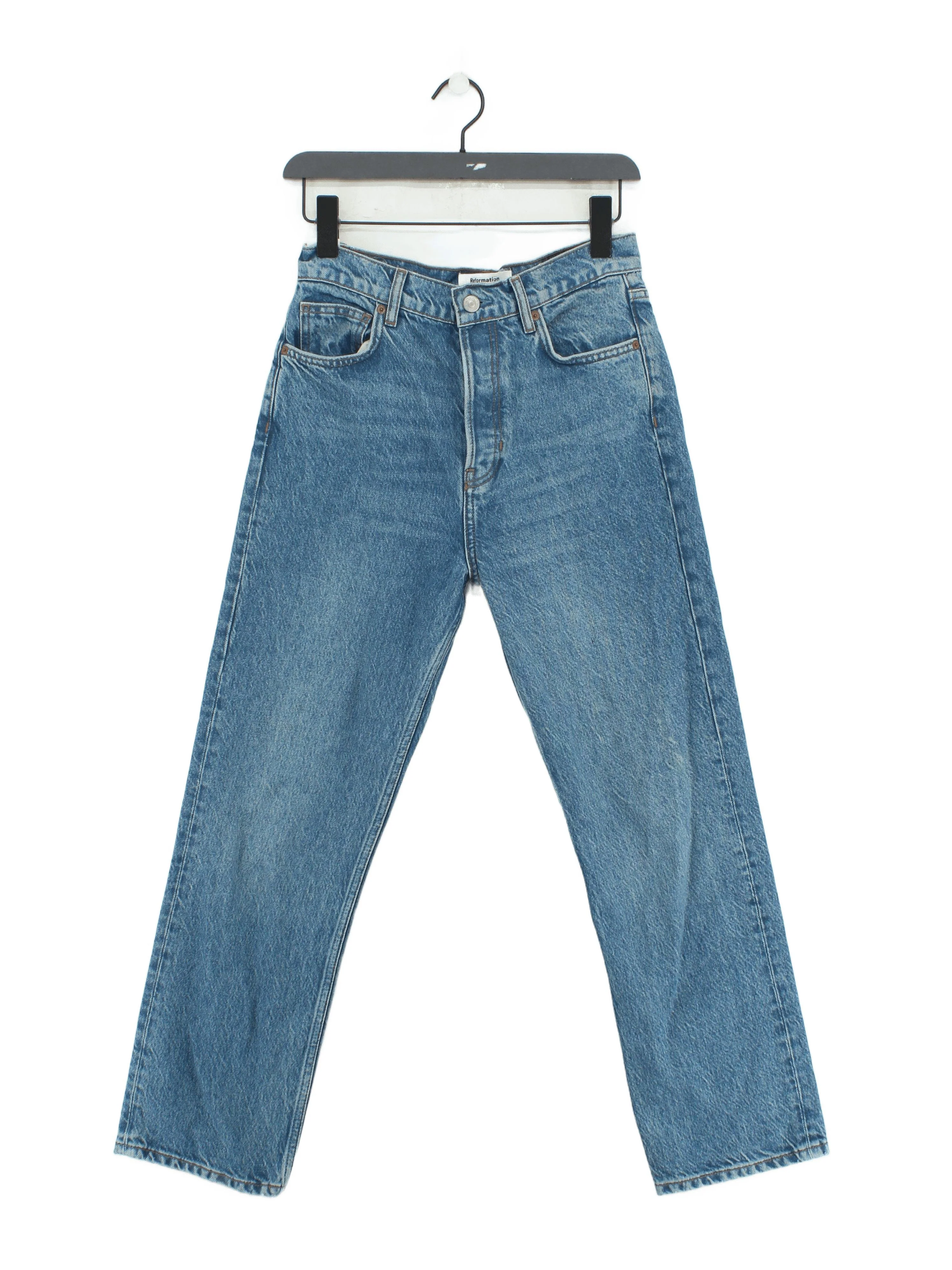 Reformation Women's Jeans W 27 in Blue Cotton with Lyocell Modal Straight