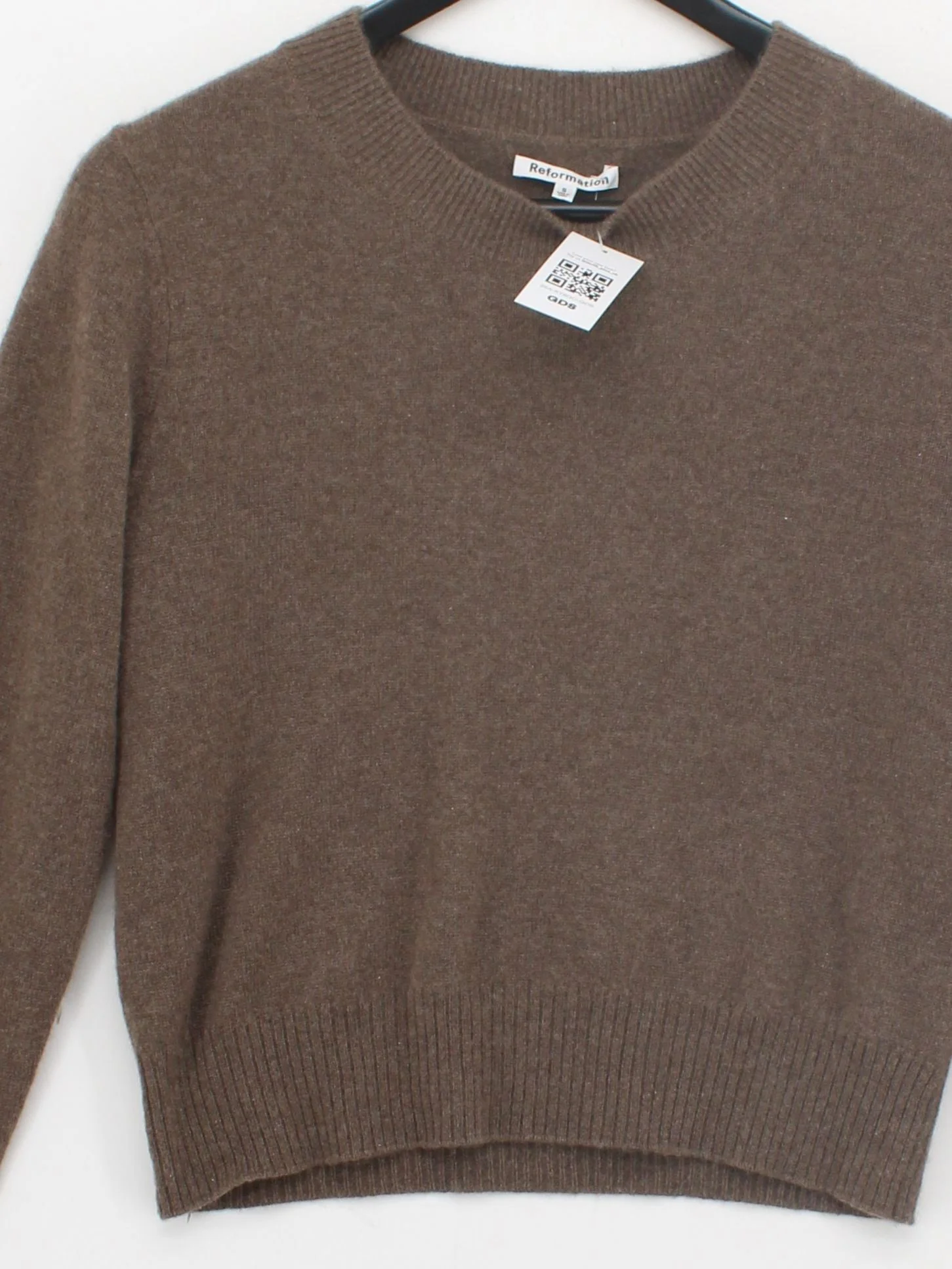 Reformation Women's Jumper S Brown 100% Cashmere Crew Neck Pullover - Image 3