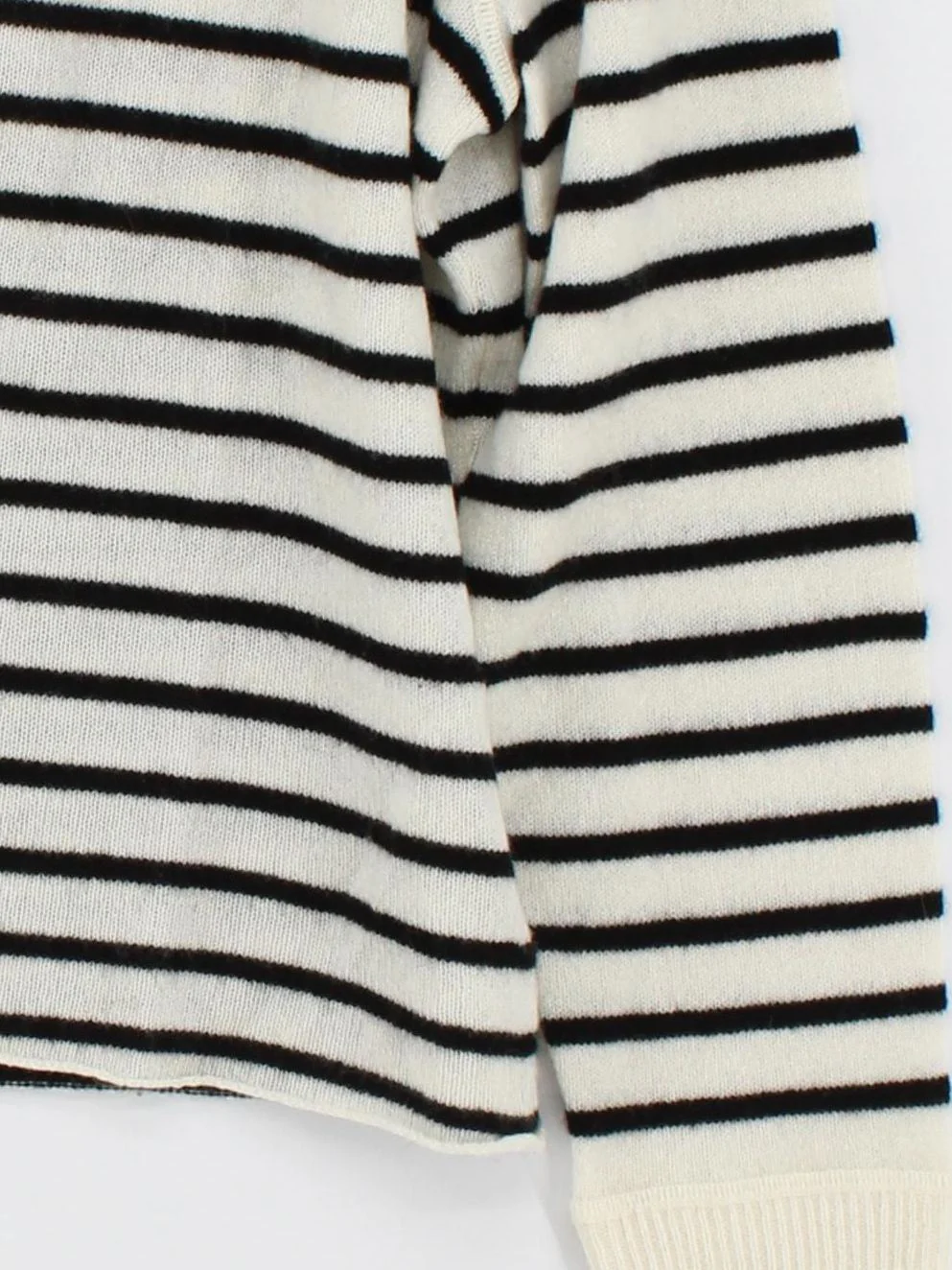 Reformation Women's Jumper S Cream Striped 100% Cashmere Crew Neck Pullover - Image 4