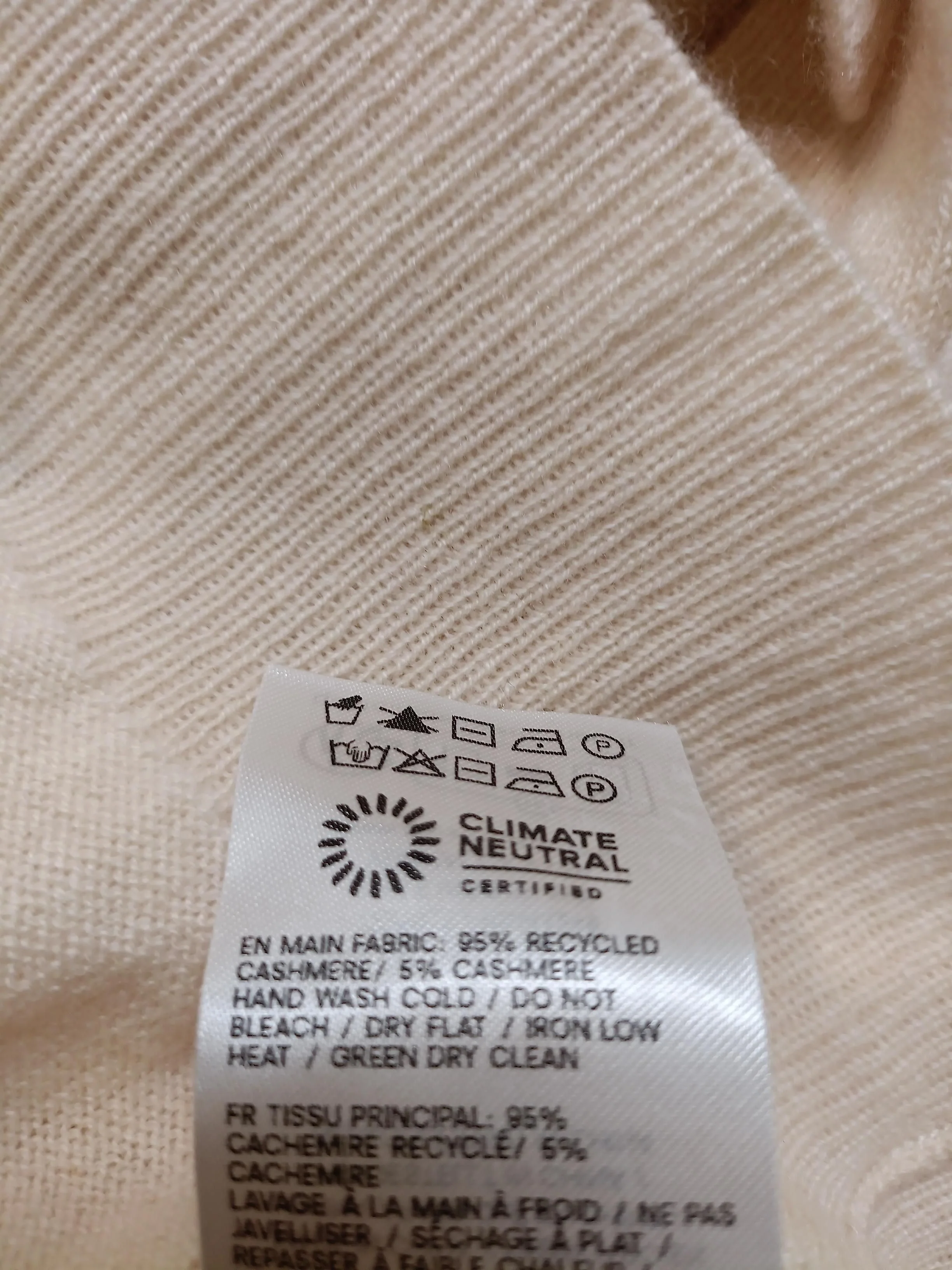 Reformation Women's Jumper XS Cream 100% Cashmere Collared Pullover - Image 6