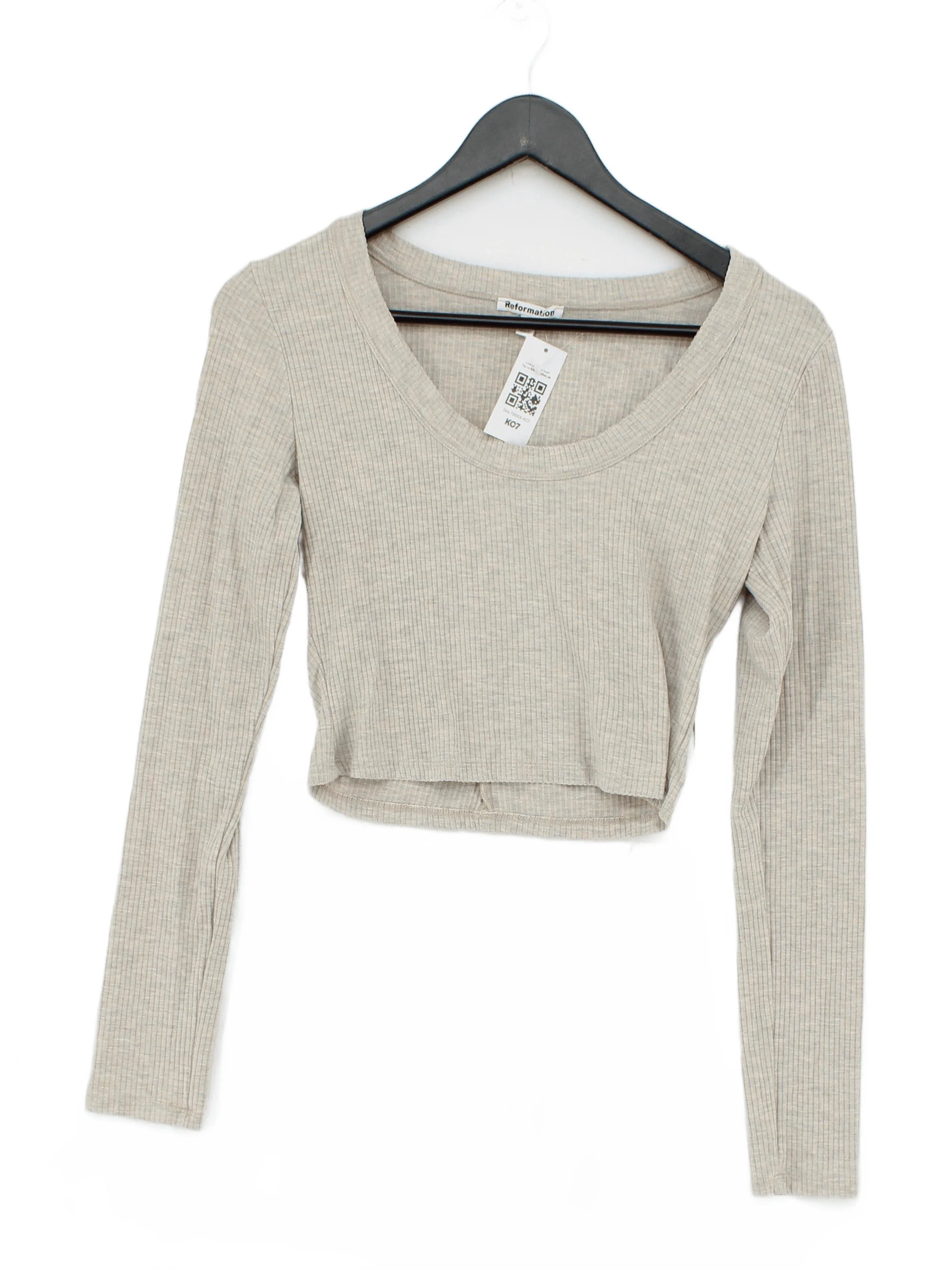 Reformation Women's Top M Cream Lyocell Modal with Spandex Cropped