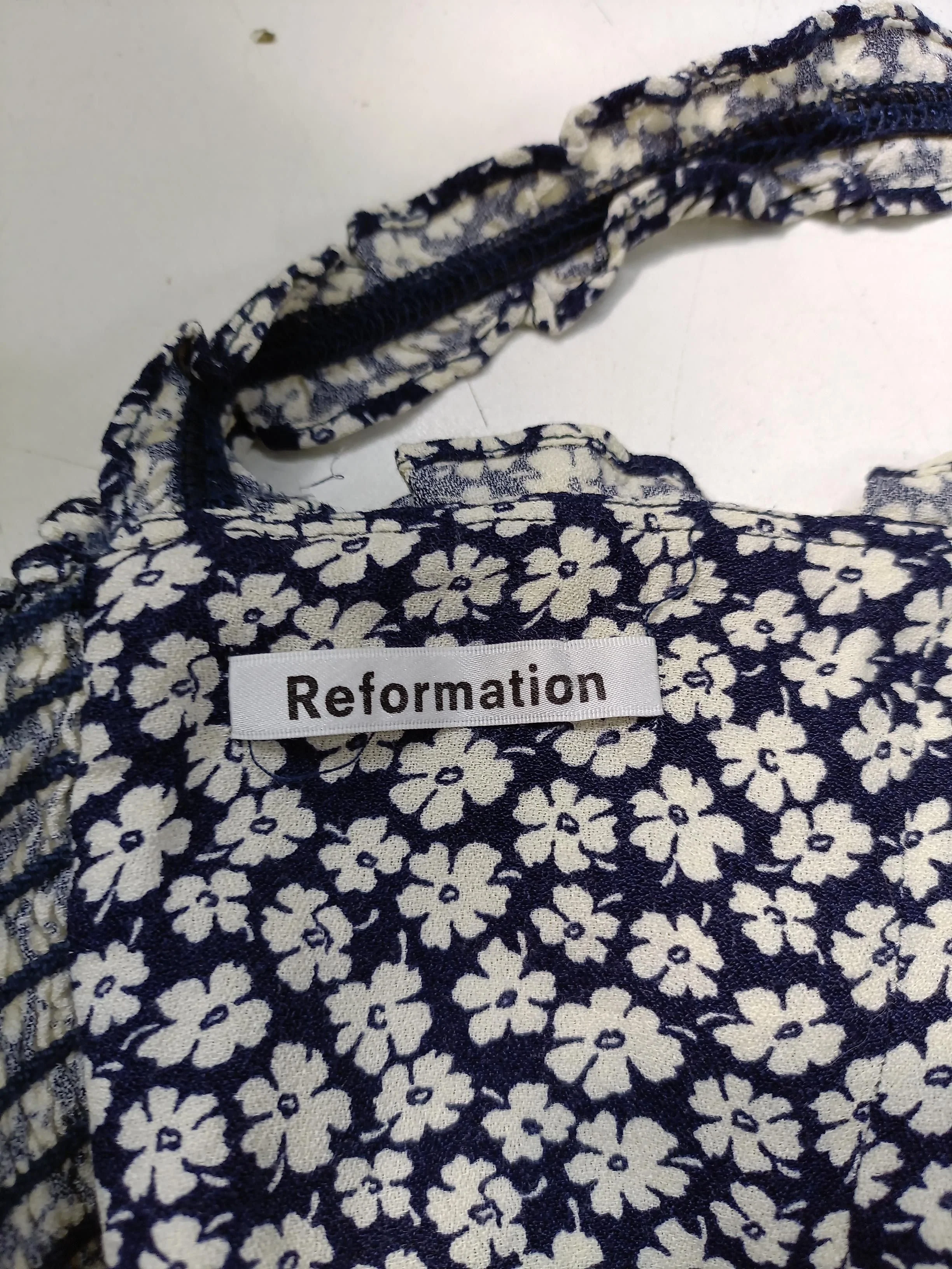 Reformation Women's Top UK 4 Blue 100% Other Cropped - Image 5