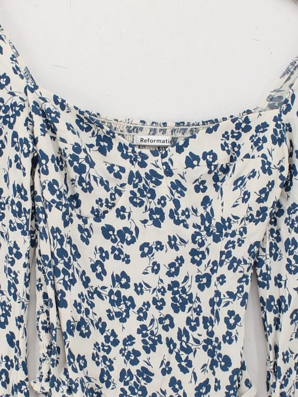 Reformation Women's Top UK 8 White Viscose with Rayon Cropped - Image 3