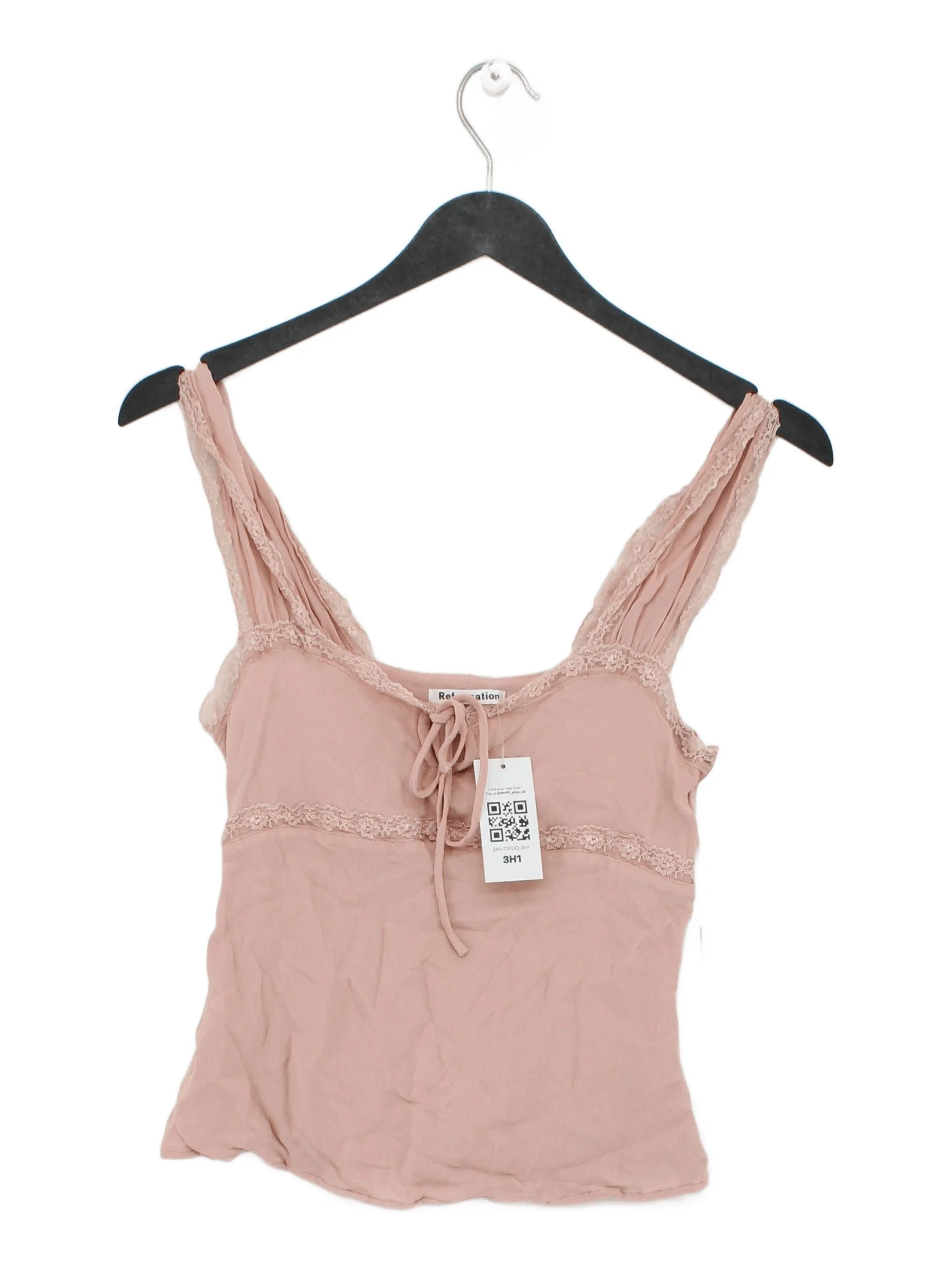 Reformation Women's Top XS Pink 100% Viscose Sleeveless V-Neck Basic