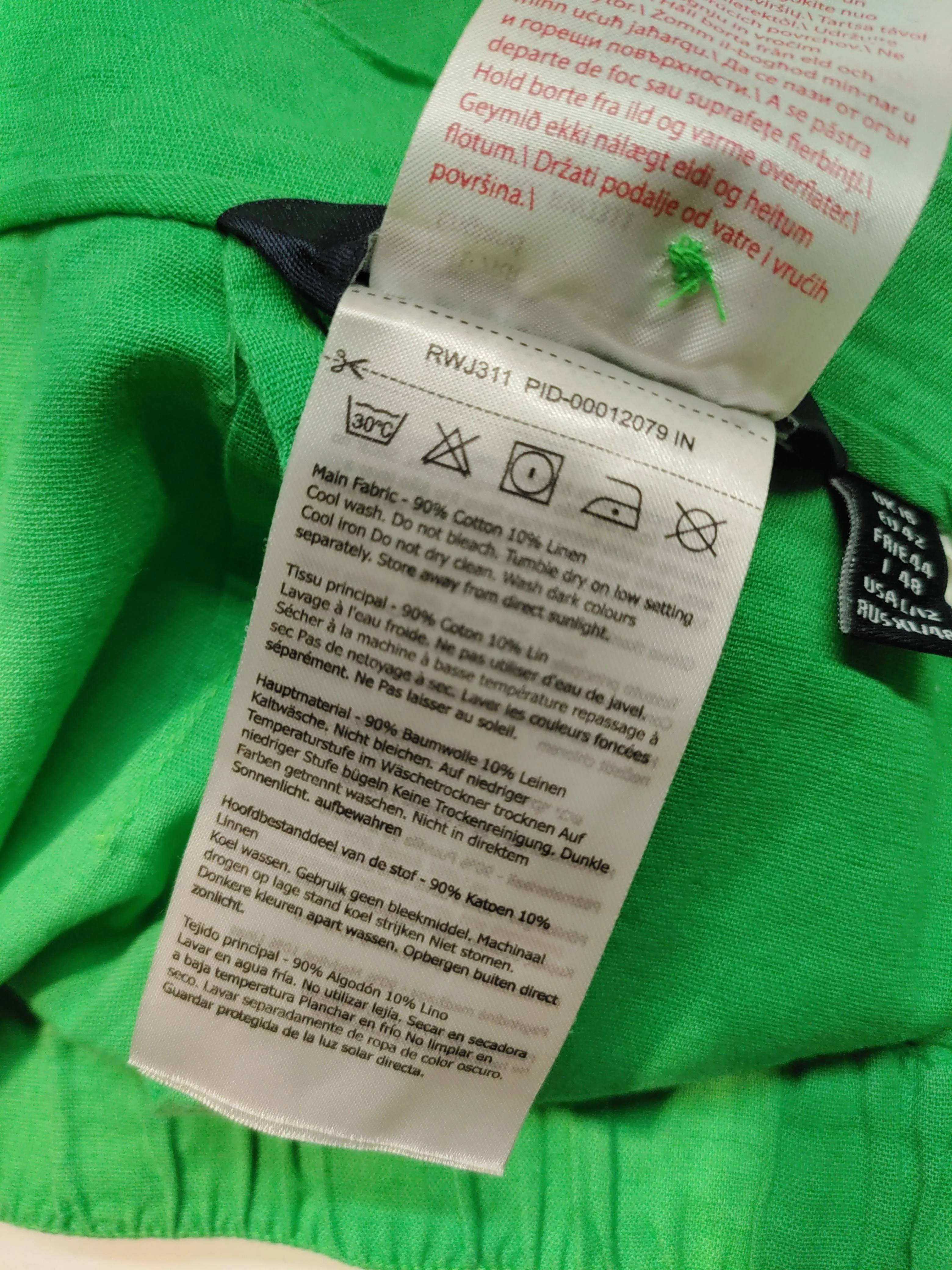 Regatta Women's Shorts UK 16 Green Cotton with Linen Paperbag - Image 7