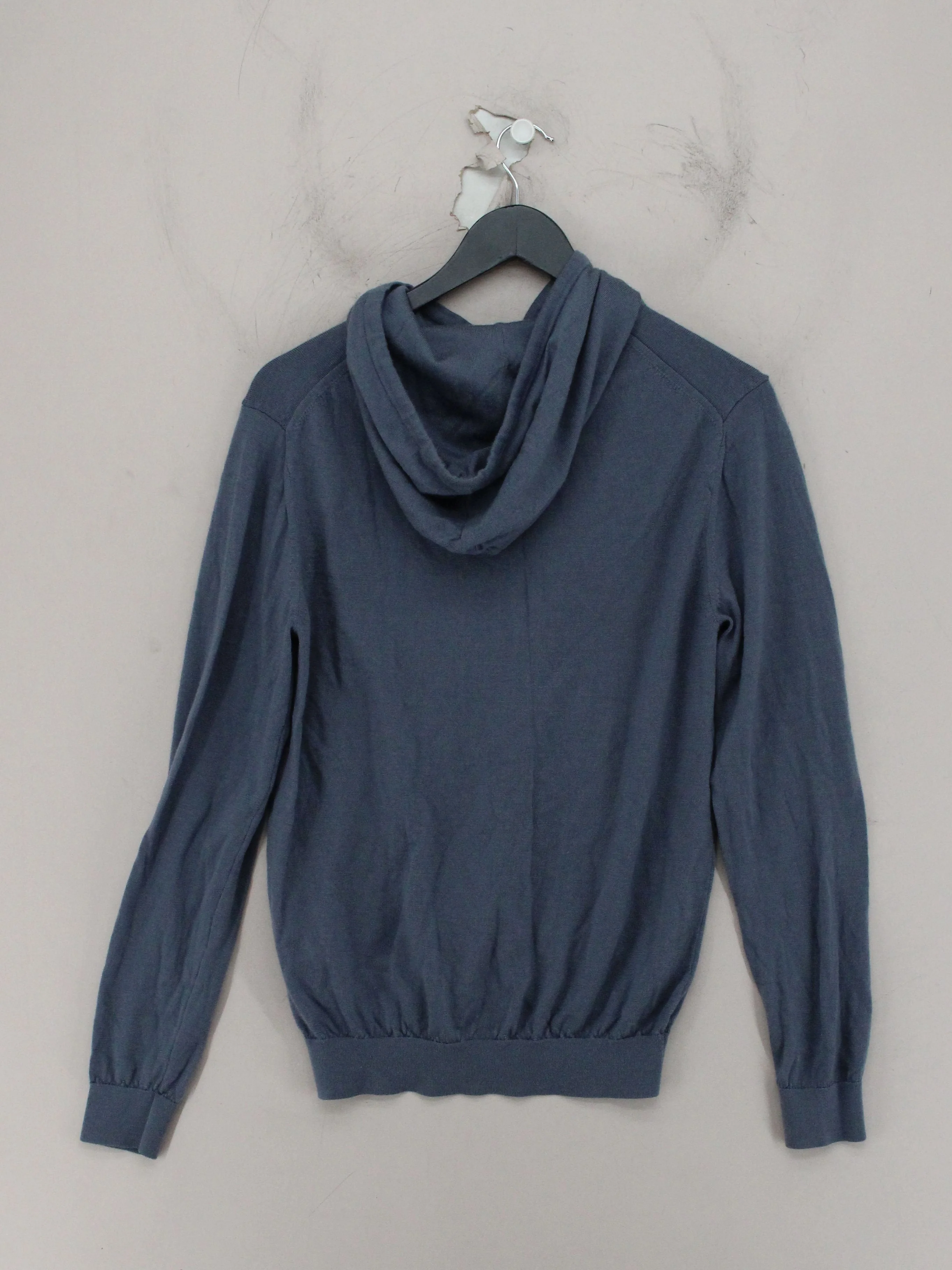Reiss Men's Hoodie L Grey Wool with Polyamide, Elastane Pullover - Image 2