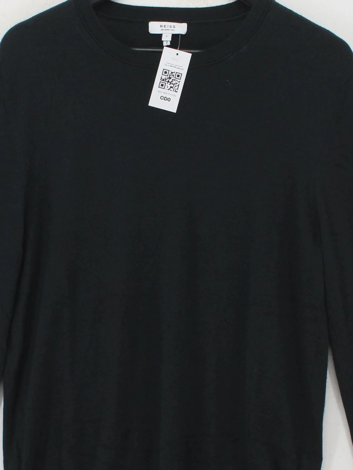 Reiss Men's Jumper L Black 100% Wool Crew Neck Pullover - Image 3