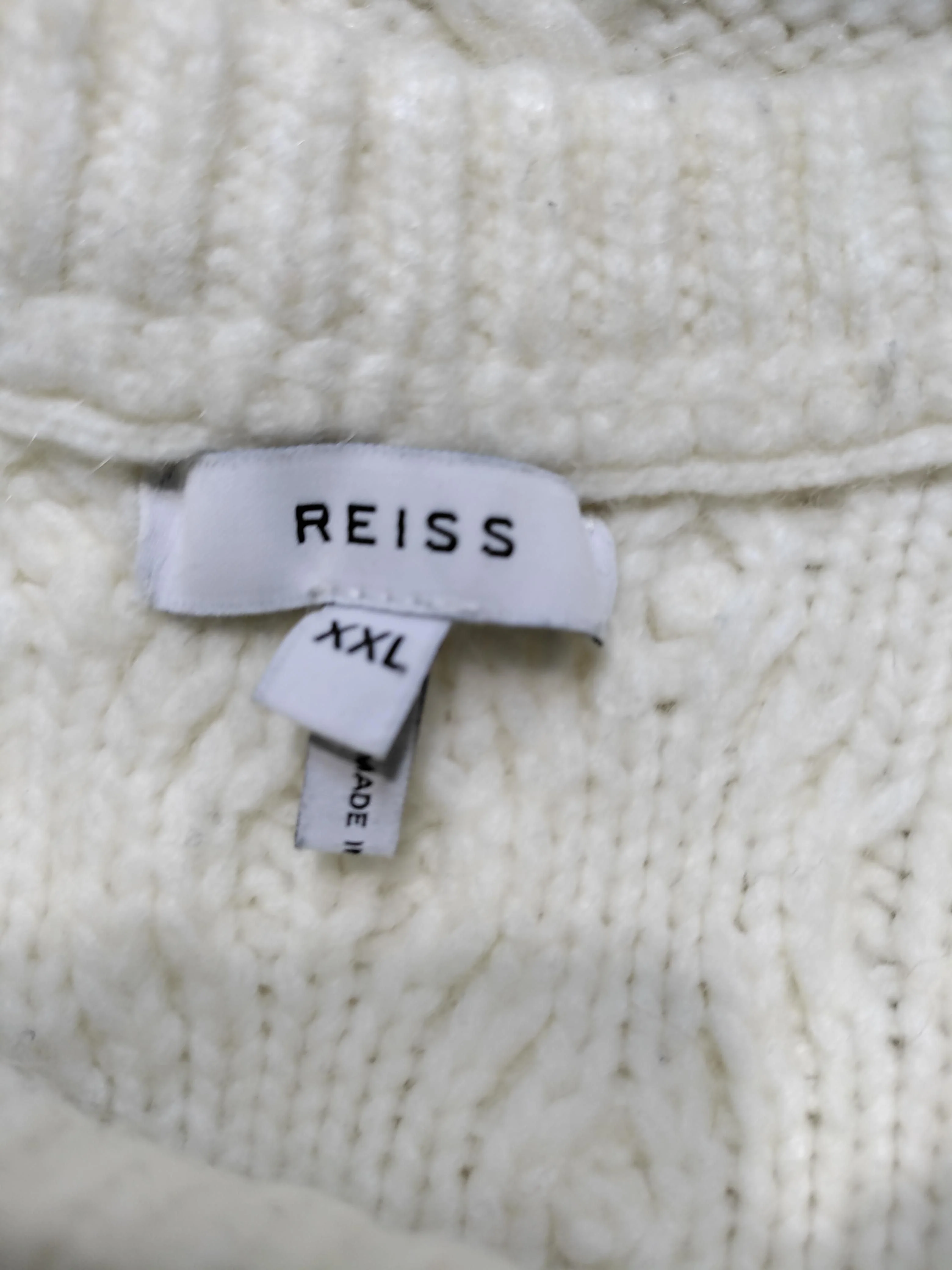 Reiss Men's Jumper XXL Cream Polyamide with Acrylic, Wool, Angora Pullover - Image 5