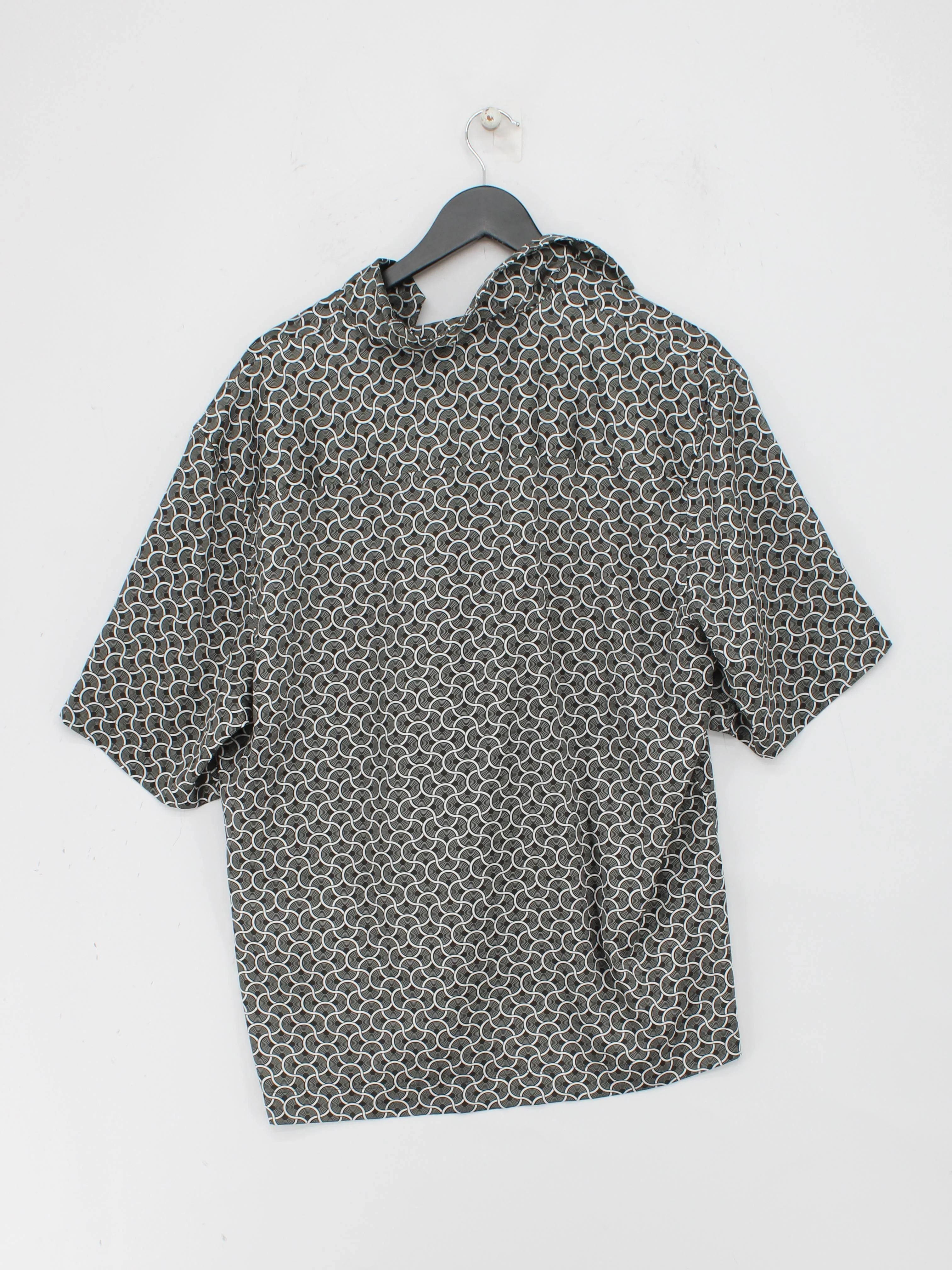 Reiss Men's Shirt L Grey Geometric 100% Polyester Basic - Image 2