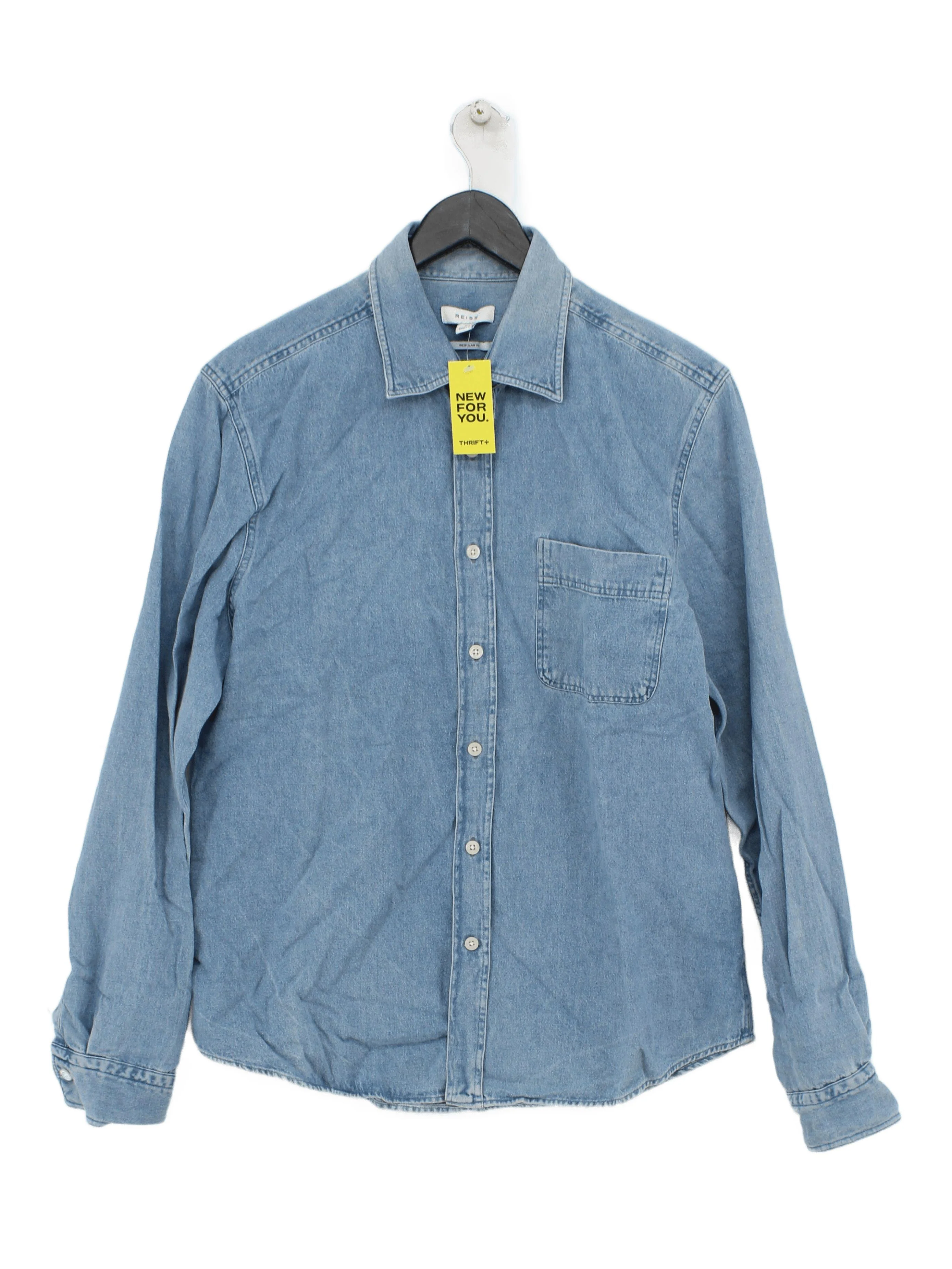 Reiss Men's Shirt M Blue 100% Cotton Basic
