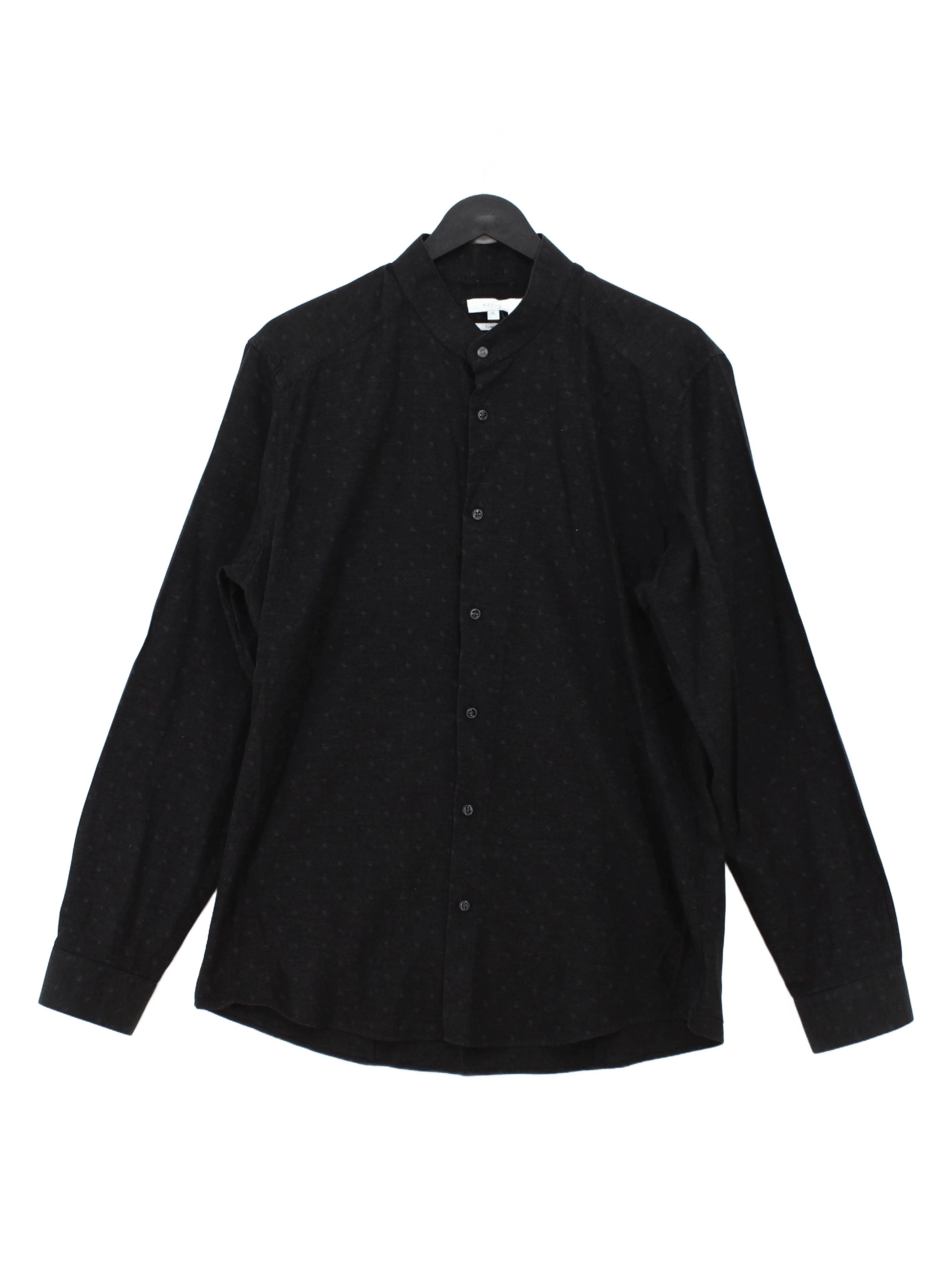 Reiss Men's Shirt XL Black 100% Cotton Basic