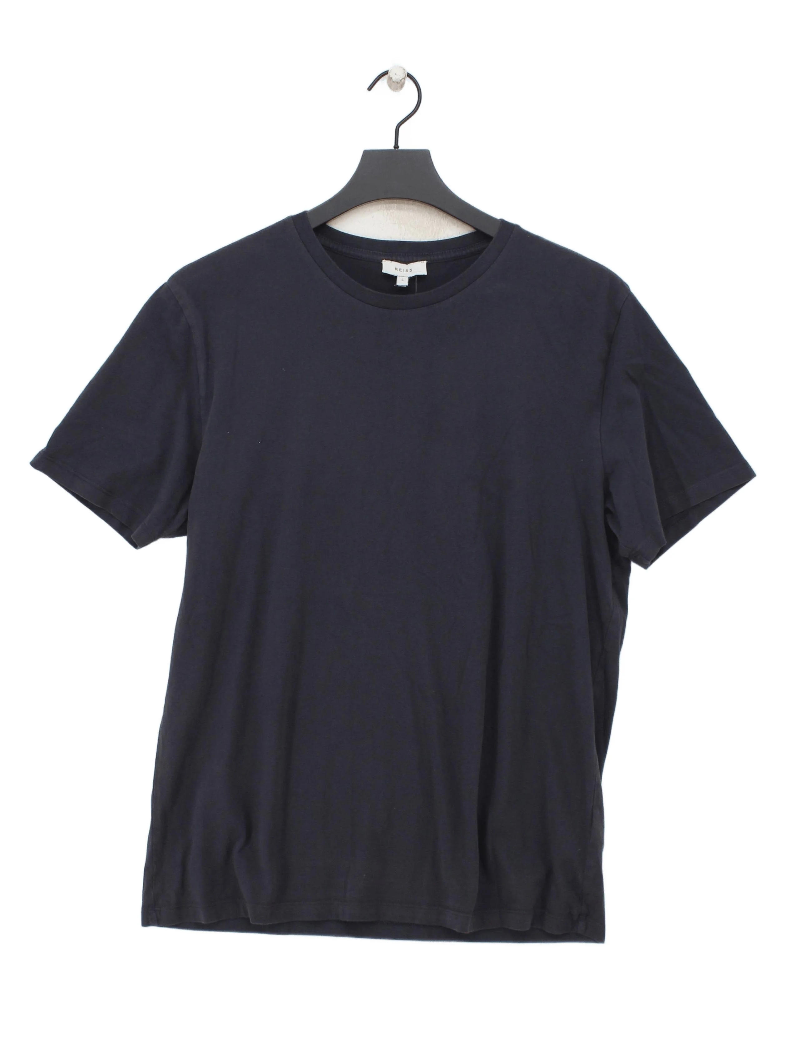 Reiss Men's T-Shirt L Blue 100% Cotton Basic