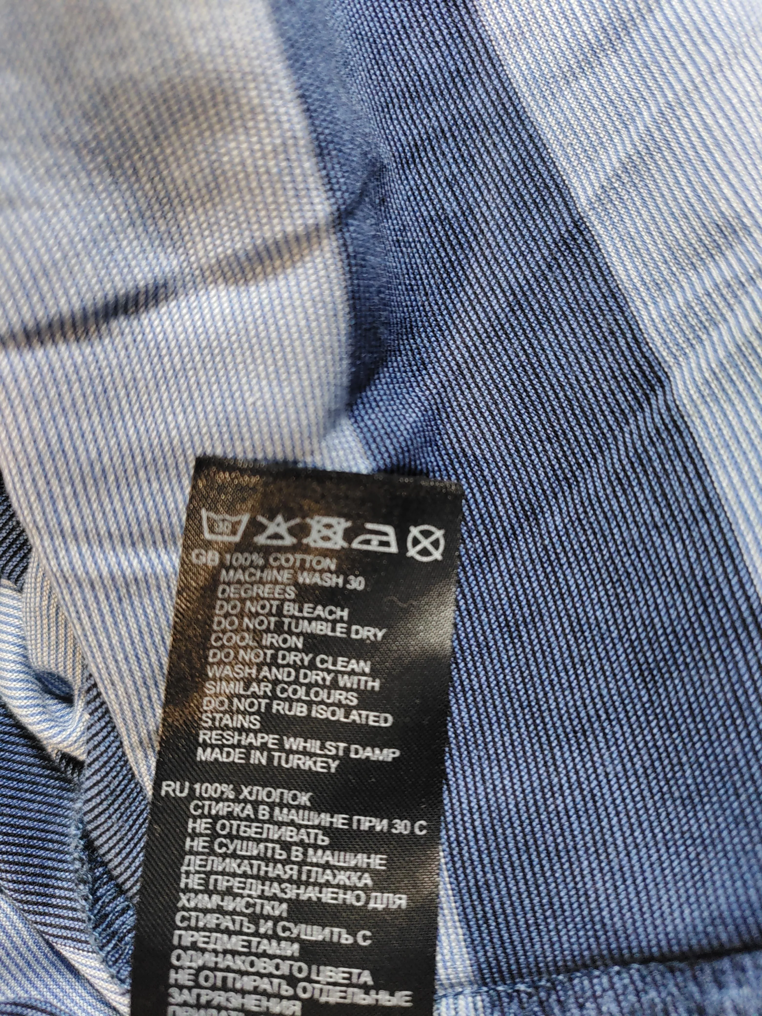 Reiss Men's T-Shirt M Blue Striped 100% Cotton Basic - Image 6