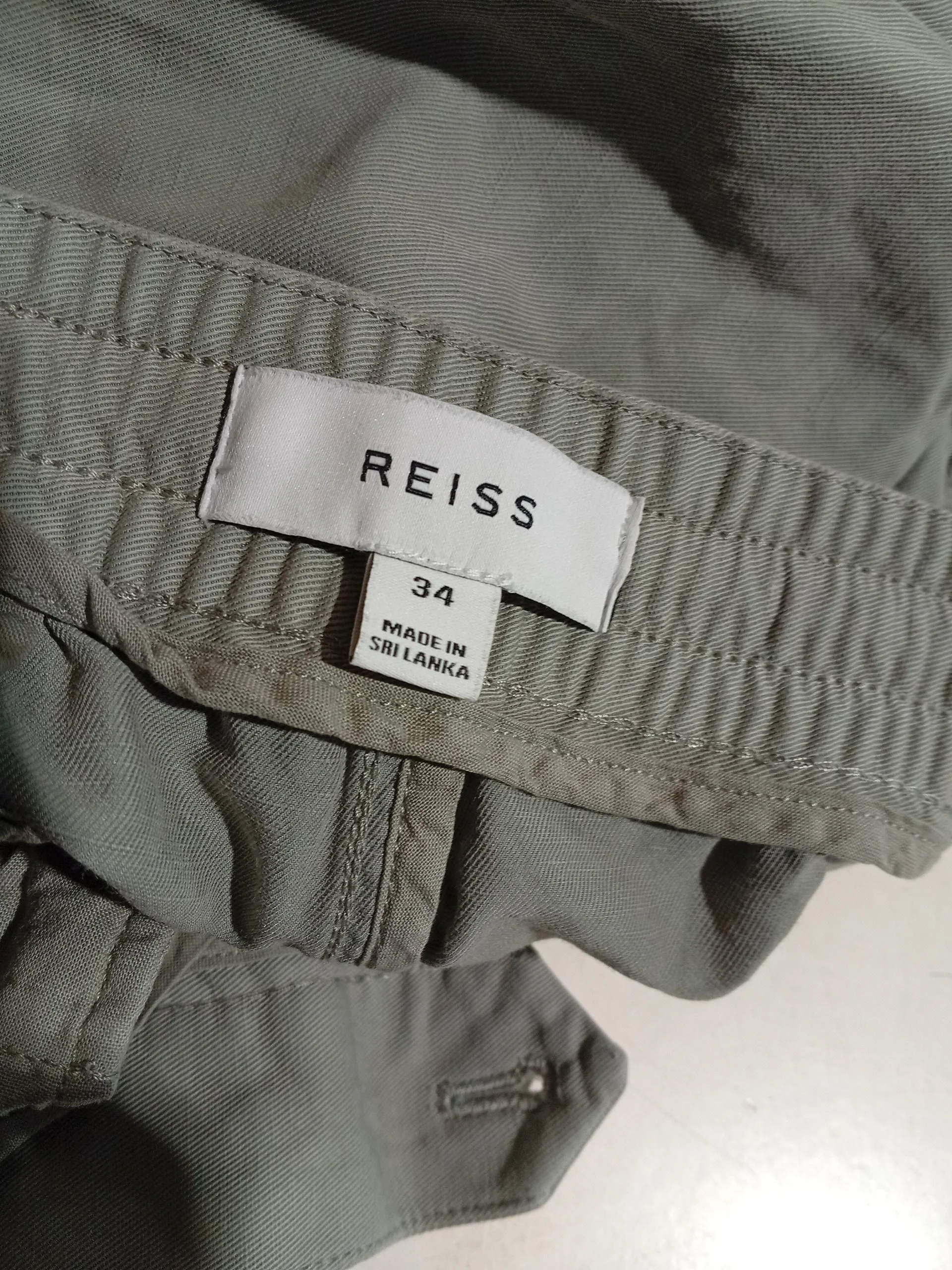 Reiss Men's Trousers W 34 in Green Cotton with Linen, Lyocell Modal Chino - Image 5