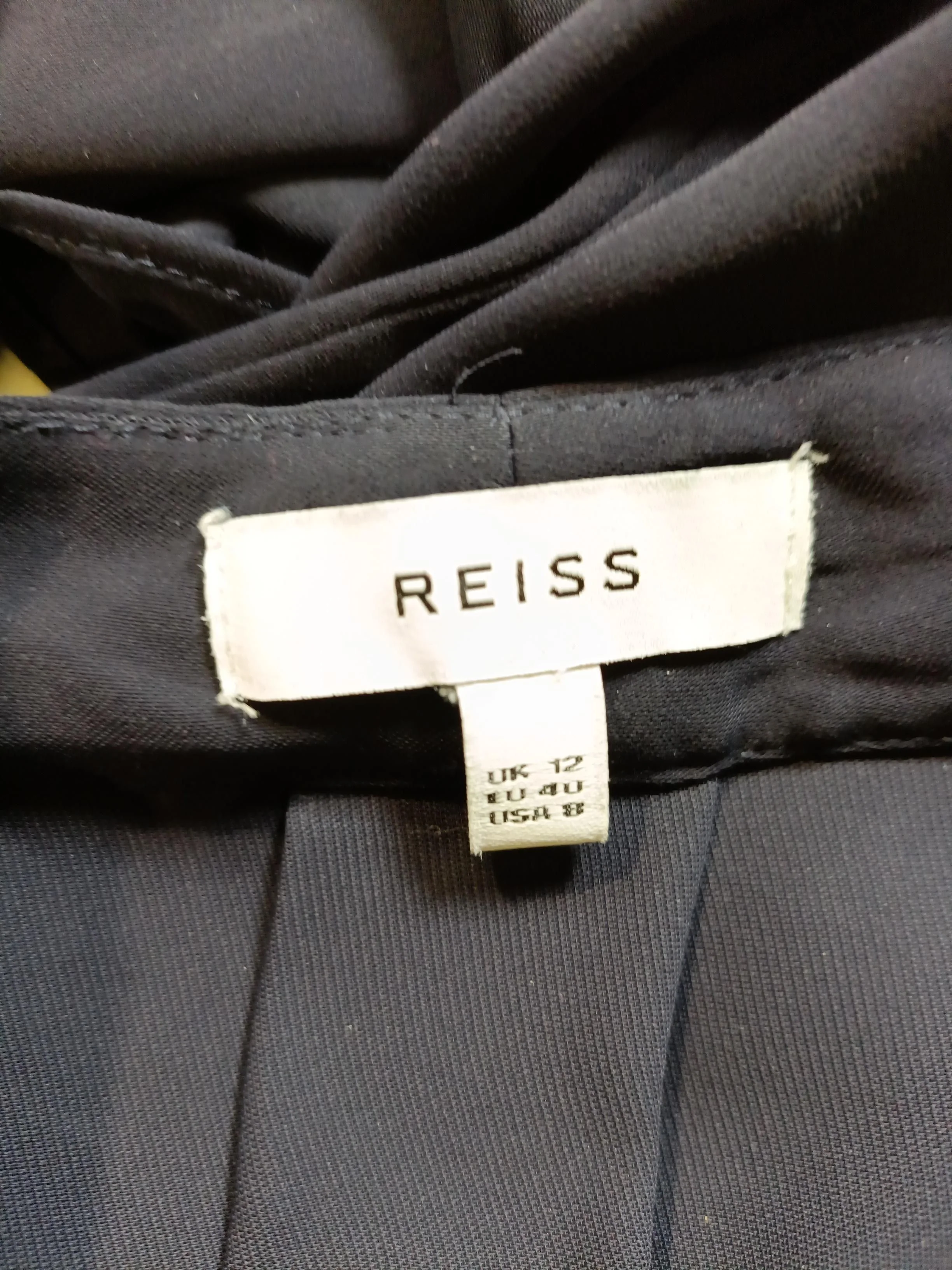 Reiss Women's Blouse UK 12 Black 100% Polyester Long Sleeve V-Neck Basic - Image 5