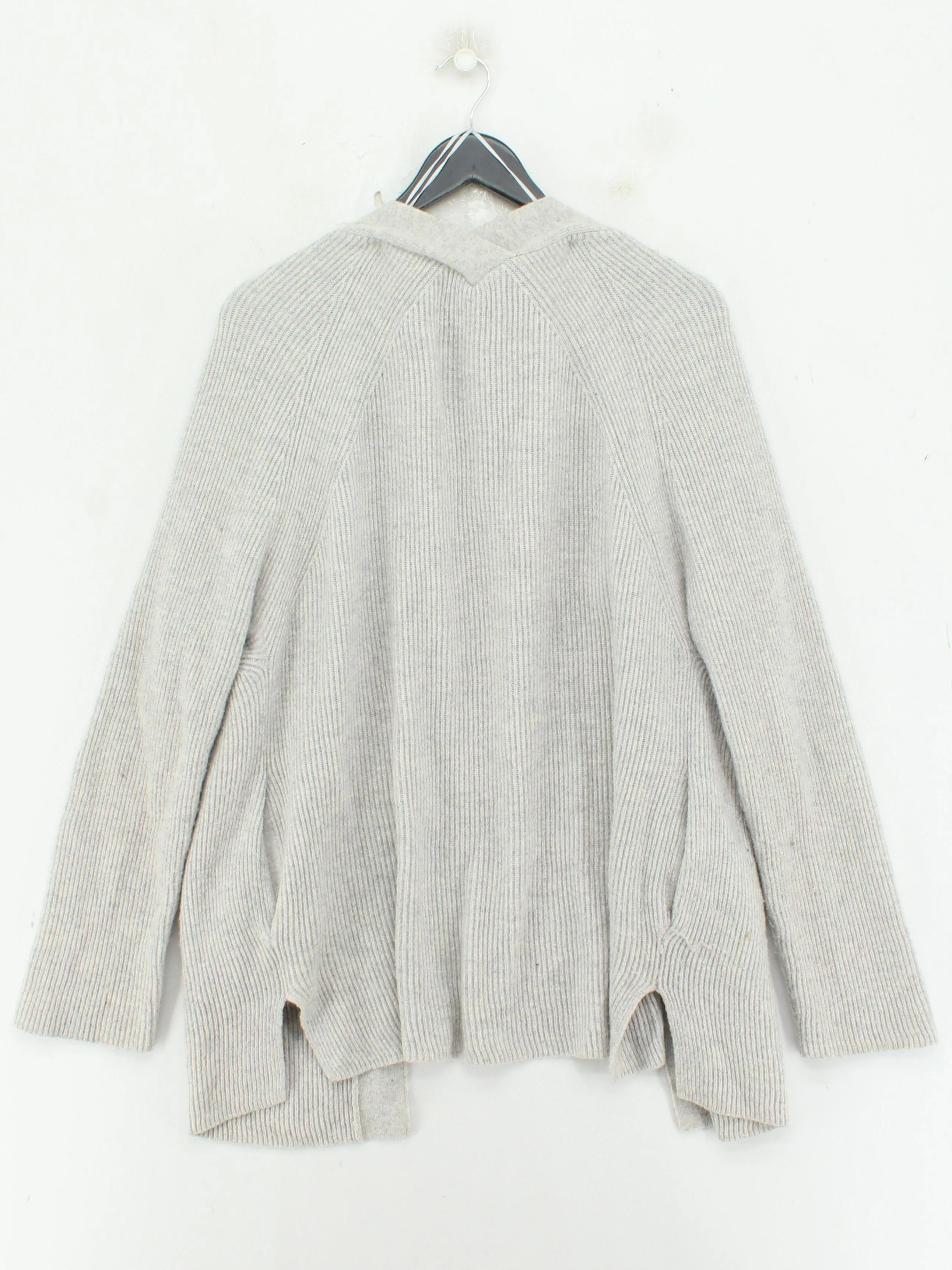 Reiss Women's Cardigan L Grey Wool with Polyamide, Other, Mohair V-Neck Cardigan - Image 2