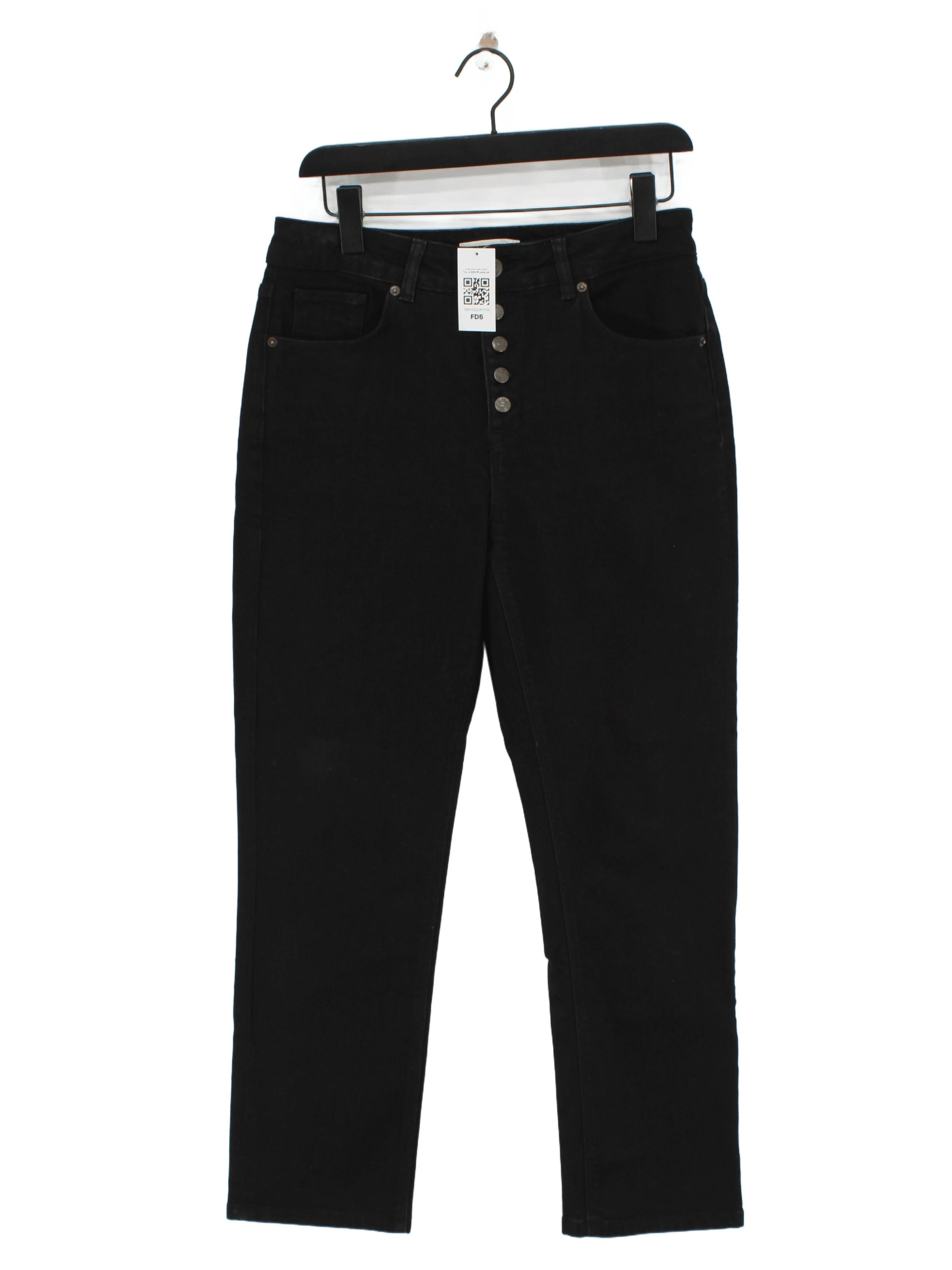 Reiss Women's Jeans W 30 in Black Cotton with Elastane Straight