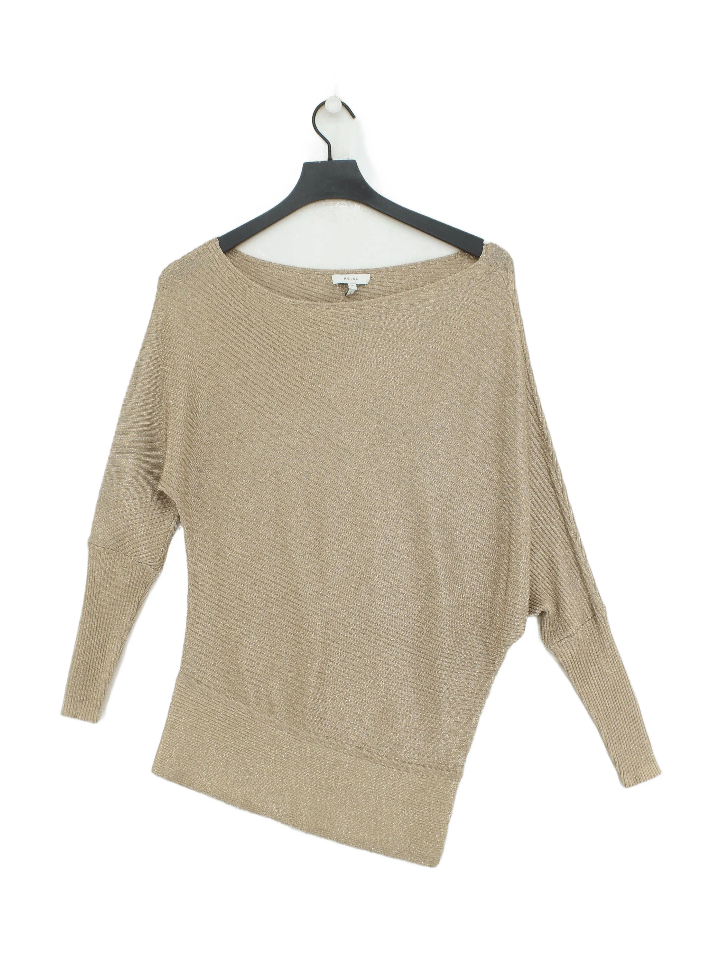 Reiss Women's Jumper M Gold 100% Viscose Round Neck Pullover