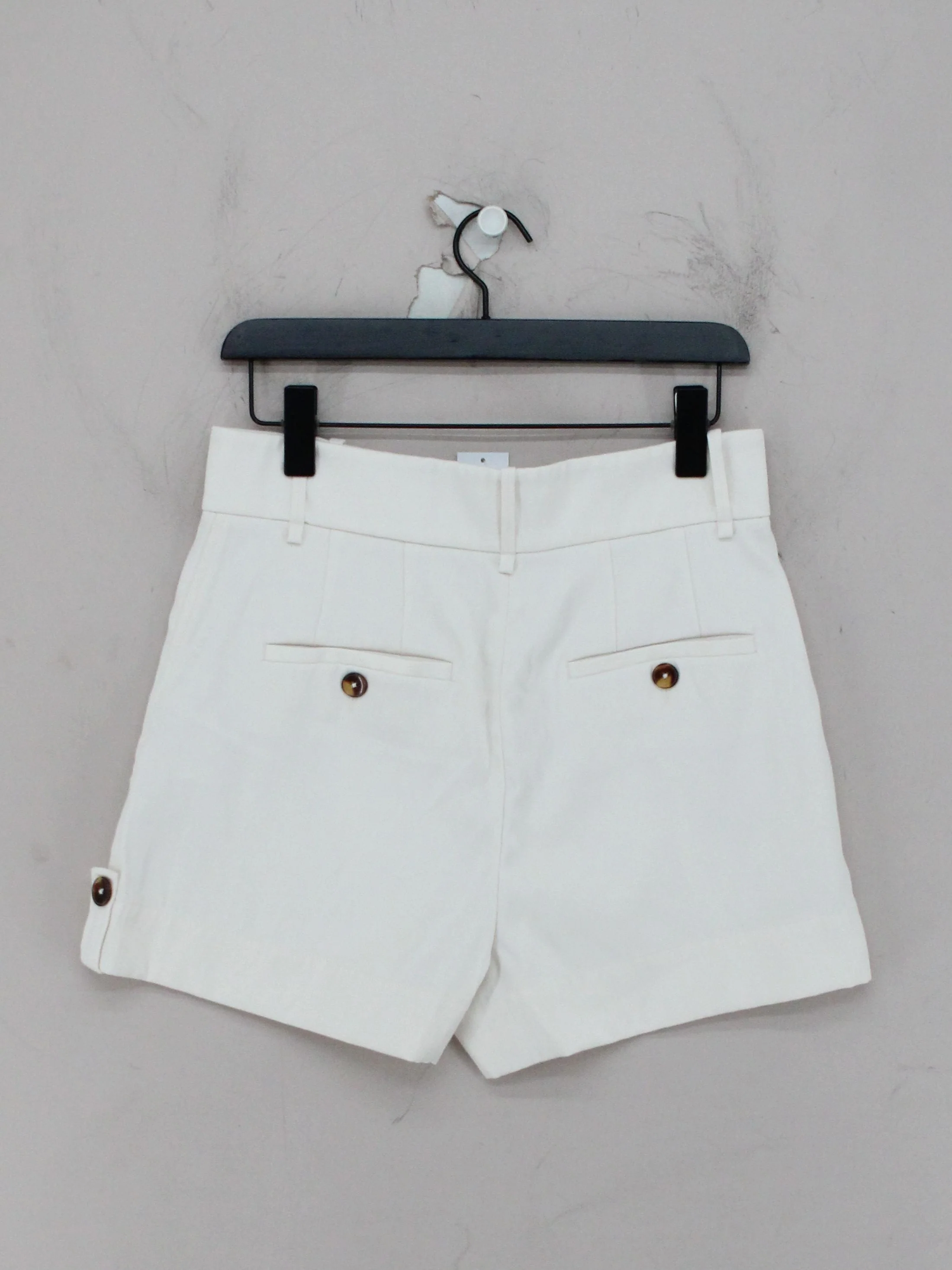 Reiss Women's Shorts UK 12 Cream Viscose with Polyester Mom - Image 2
