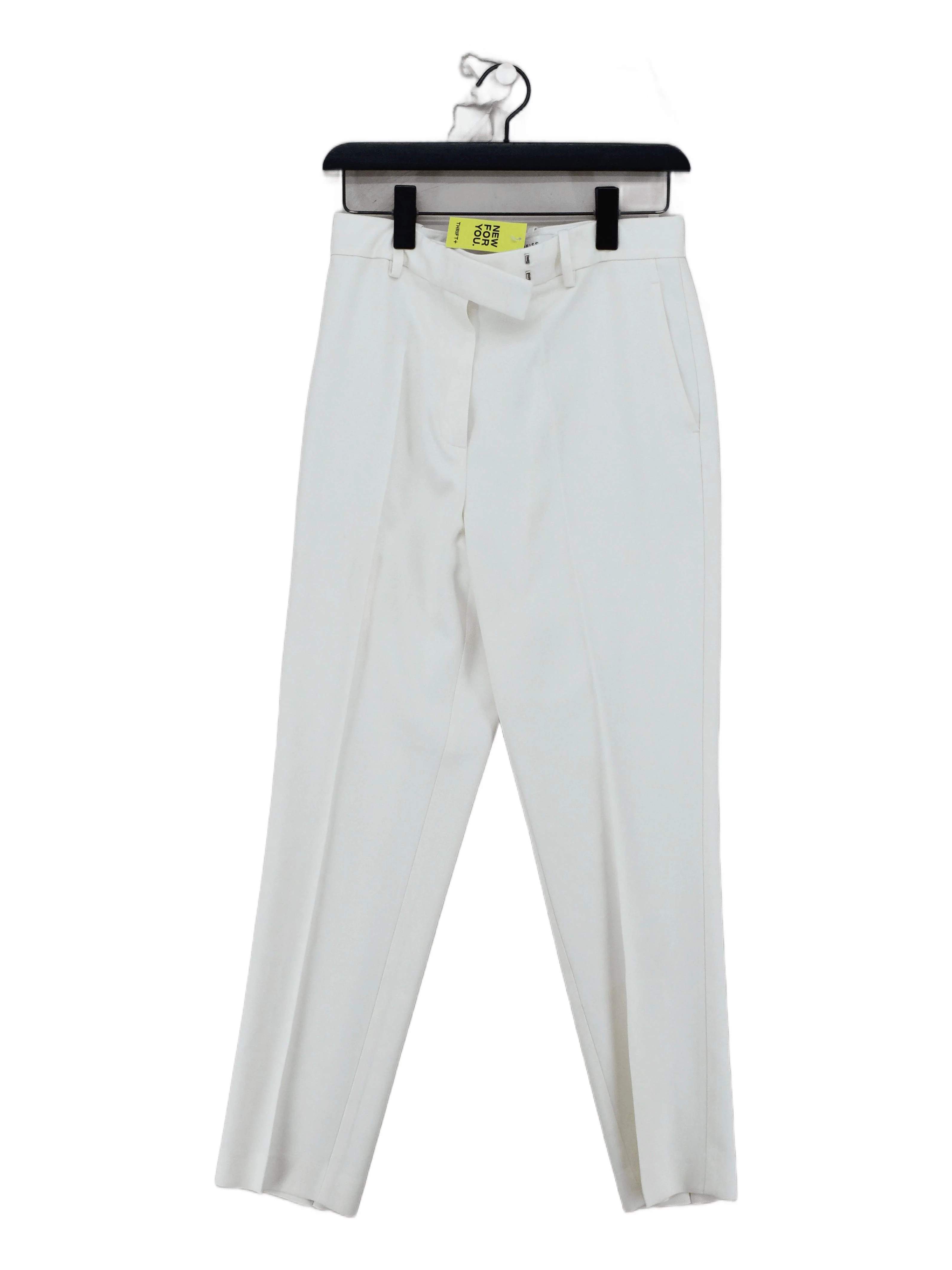 Reiss Women's Suit Trousers UK 10 White Viscose with Polyester Dress Pants