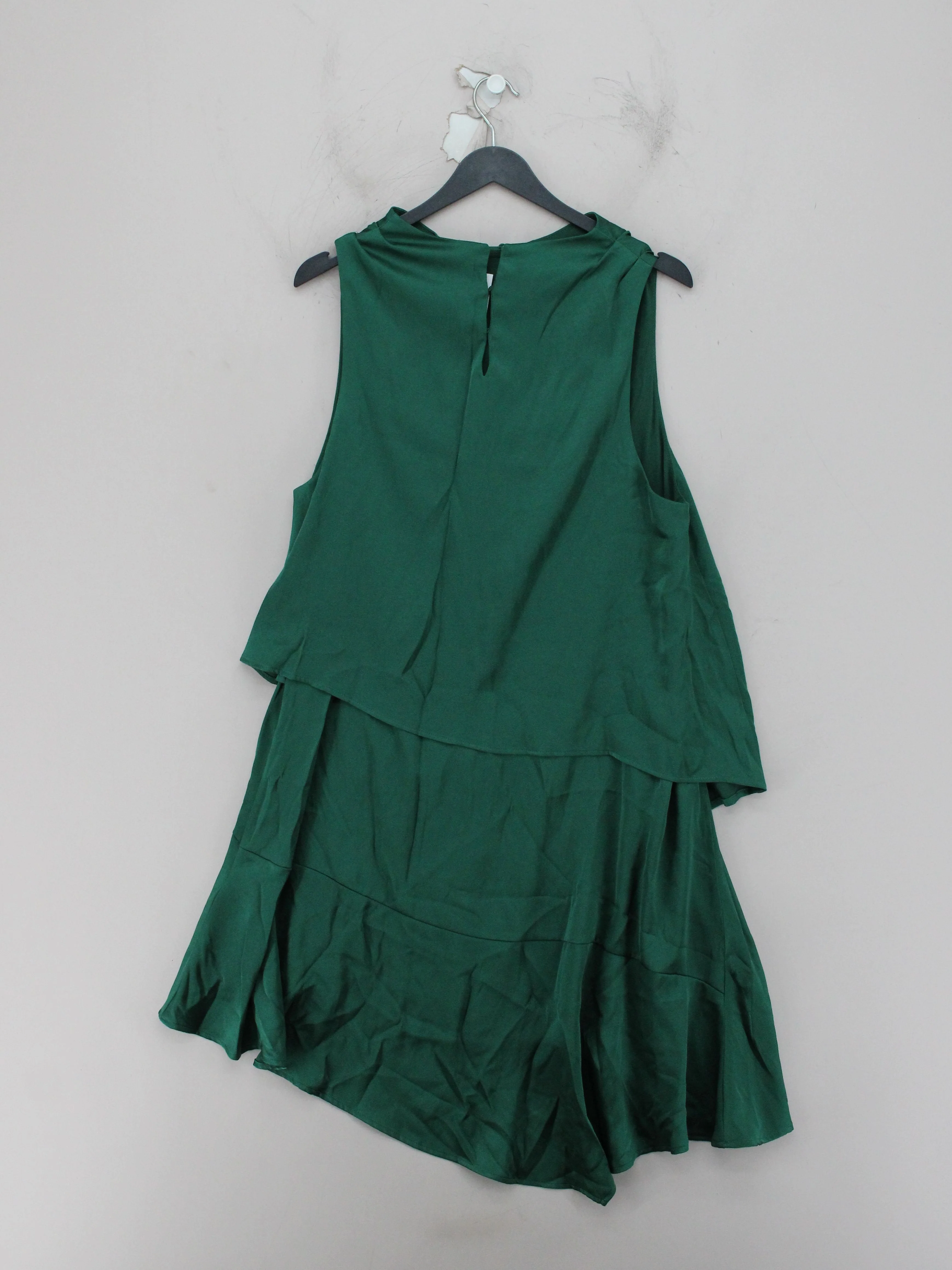 Reiss Women's Top UK 14 Green Polyester with Viscose Sleeveless High Neck Basic - Image 2