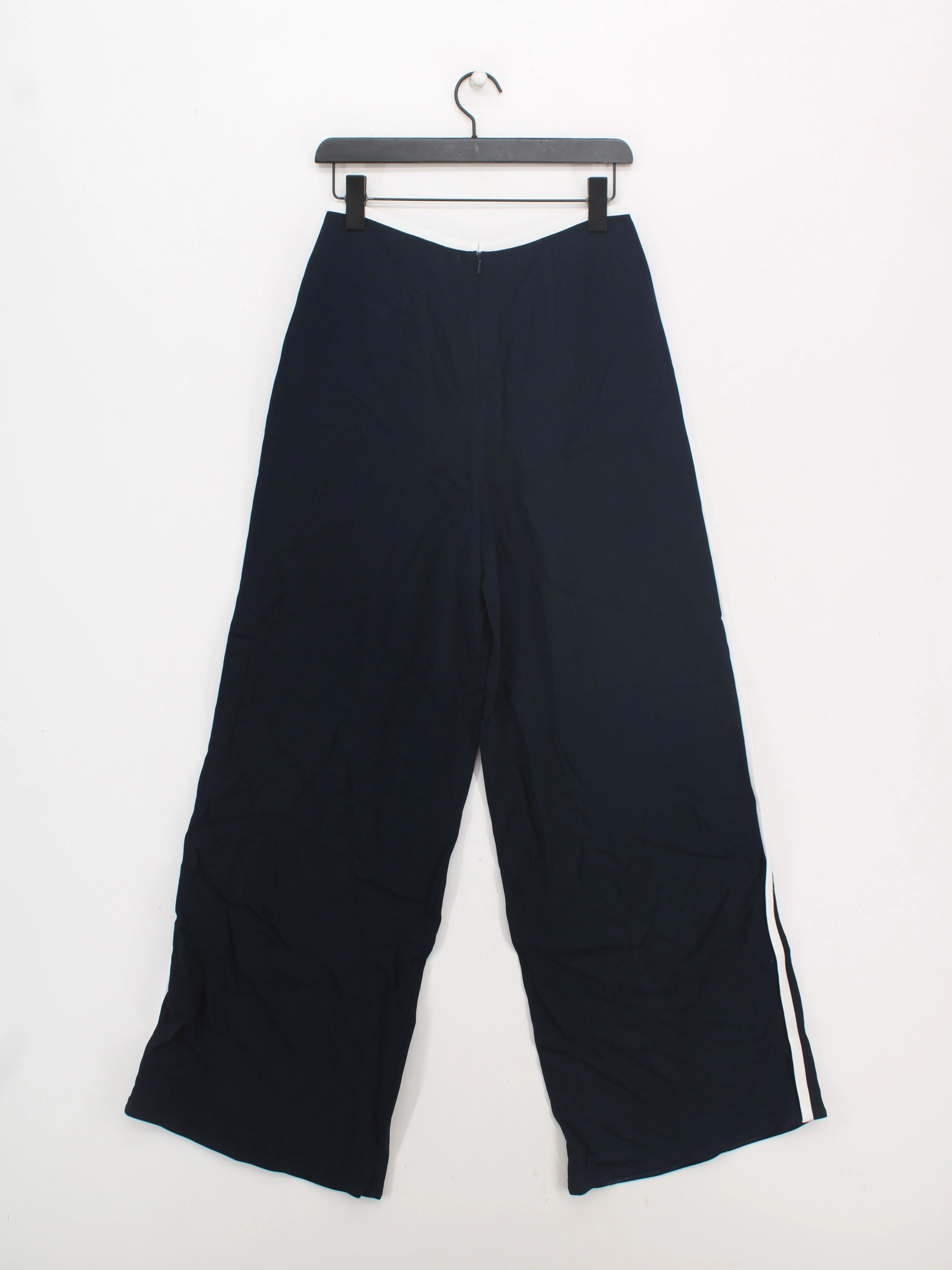 Reiss Women's Trousers UK 10 Blue Viscose with Elastane Wide-Leg Sweatpants - Image 2