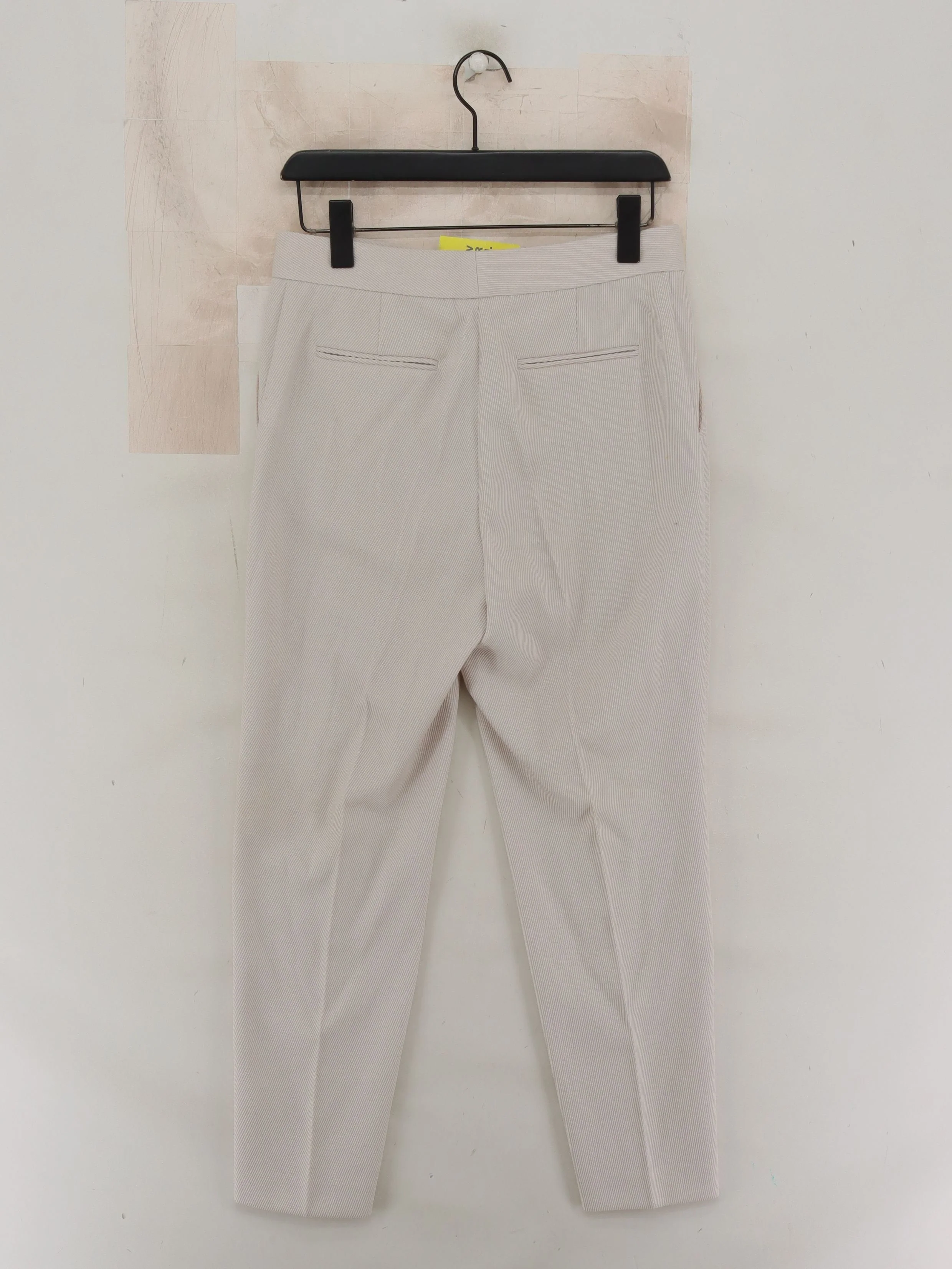 Reiss Women's Trousers UK 10 Cream Polyester with Wool Straight Cropped - Image 2