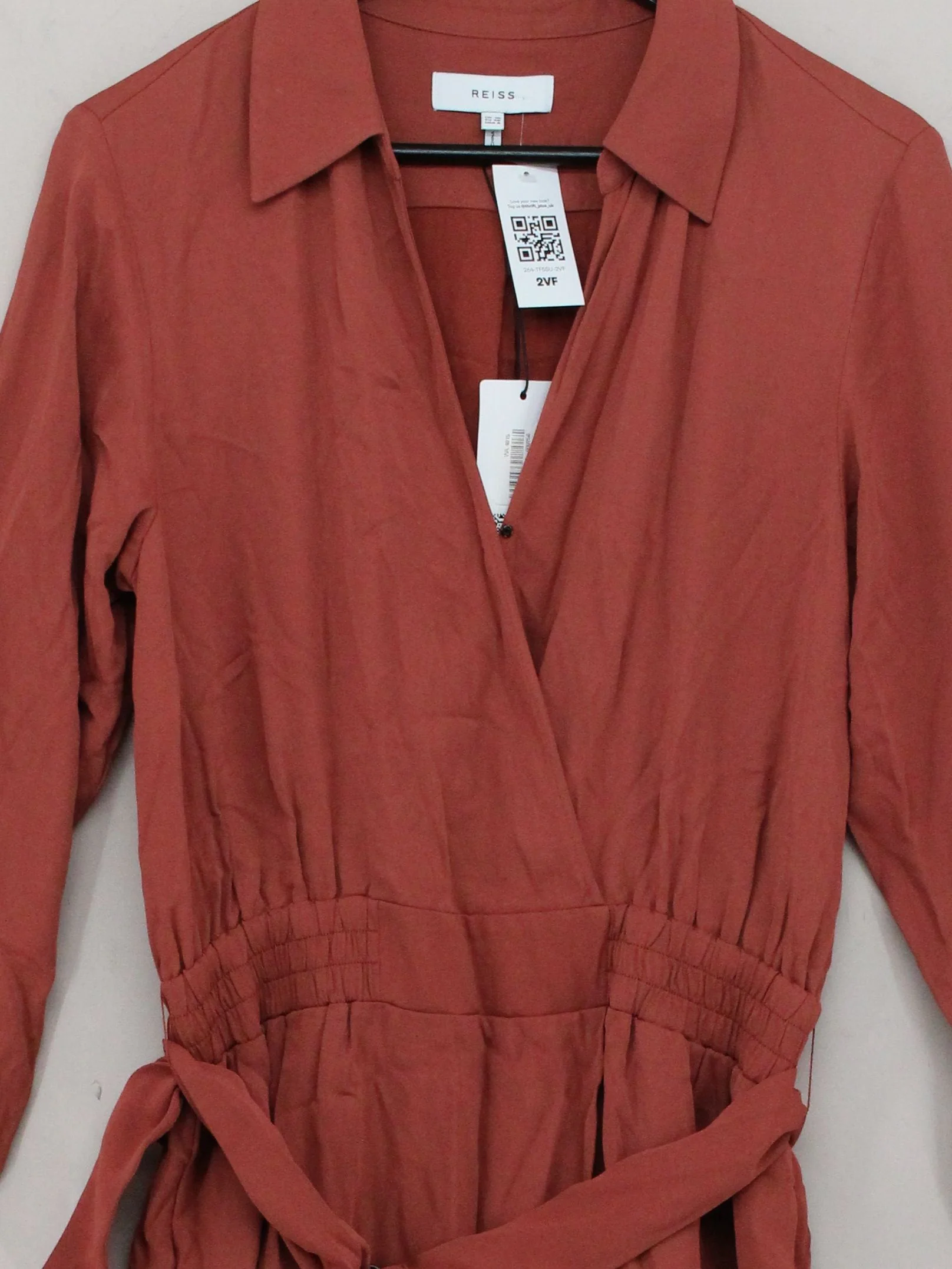 Reiss Wrap Midi Dress UK10 in Tan - Image 3