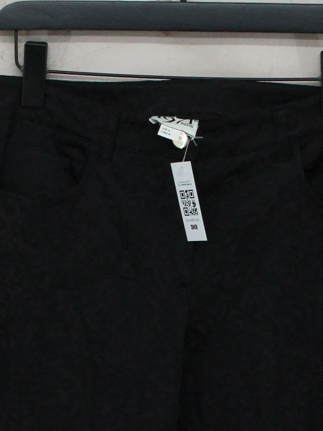 Reiss X 1971 Women's Trousers UK 12 Black Viscose with Cotton, Elastane Chino - Image 3