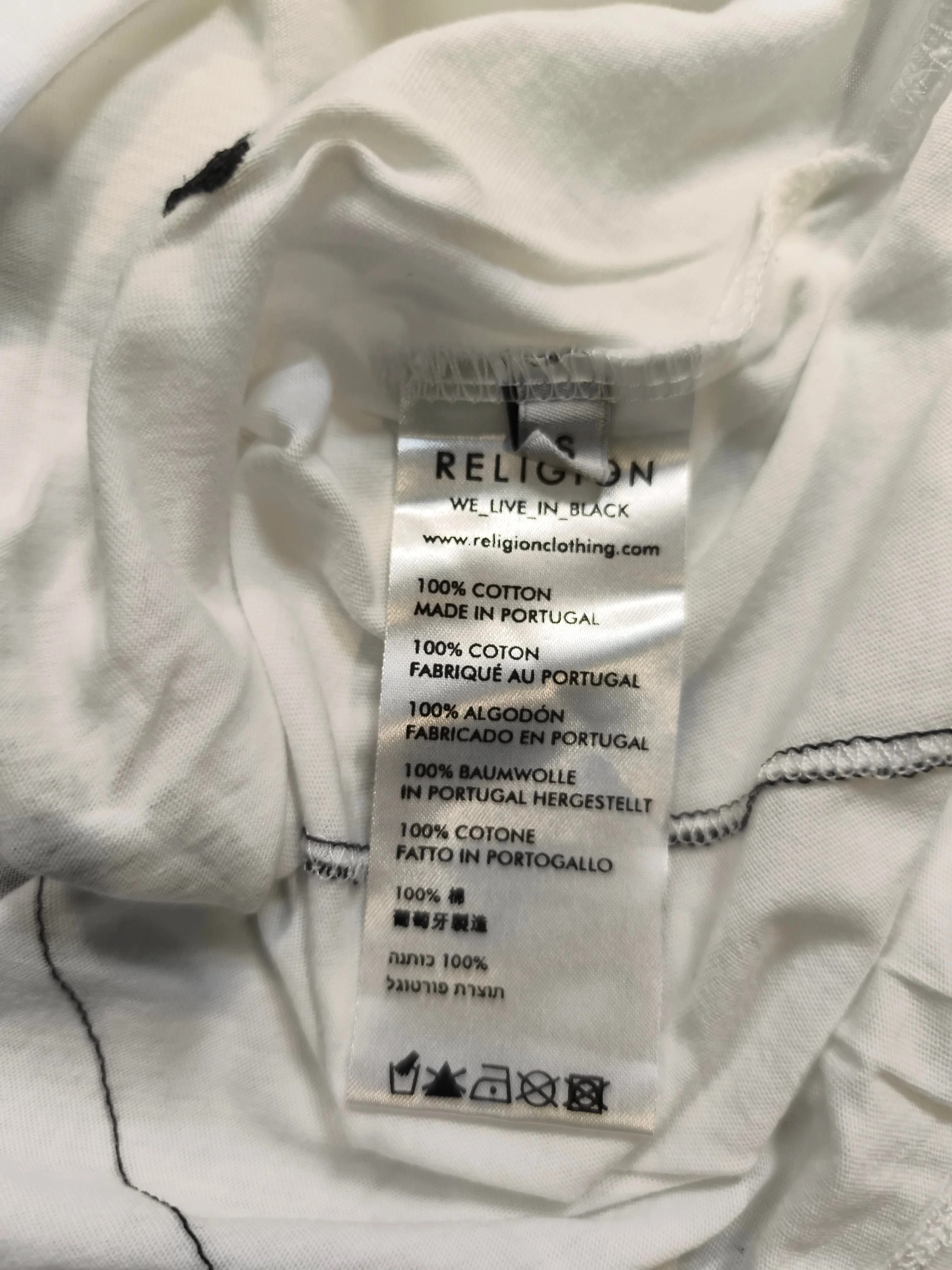 Religion Men's T-Shirt S White Graphic 100% Cotton Basic - Image 6