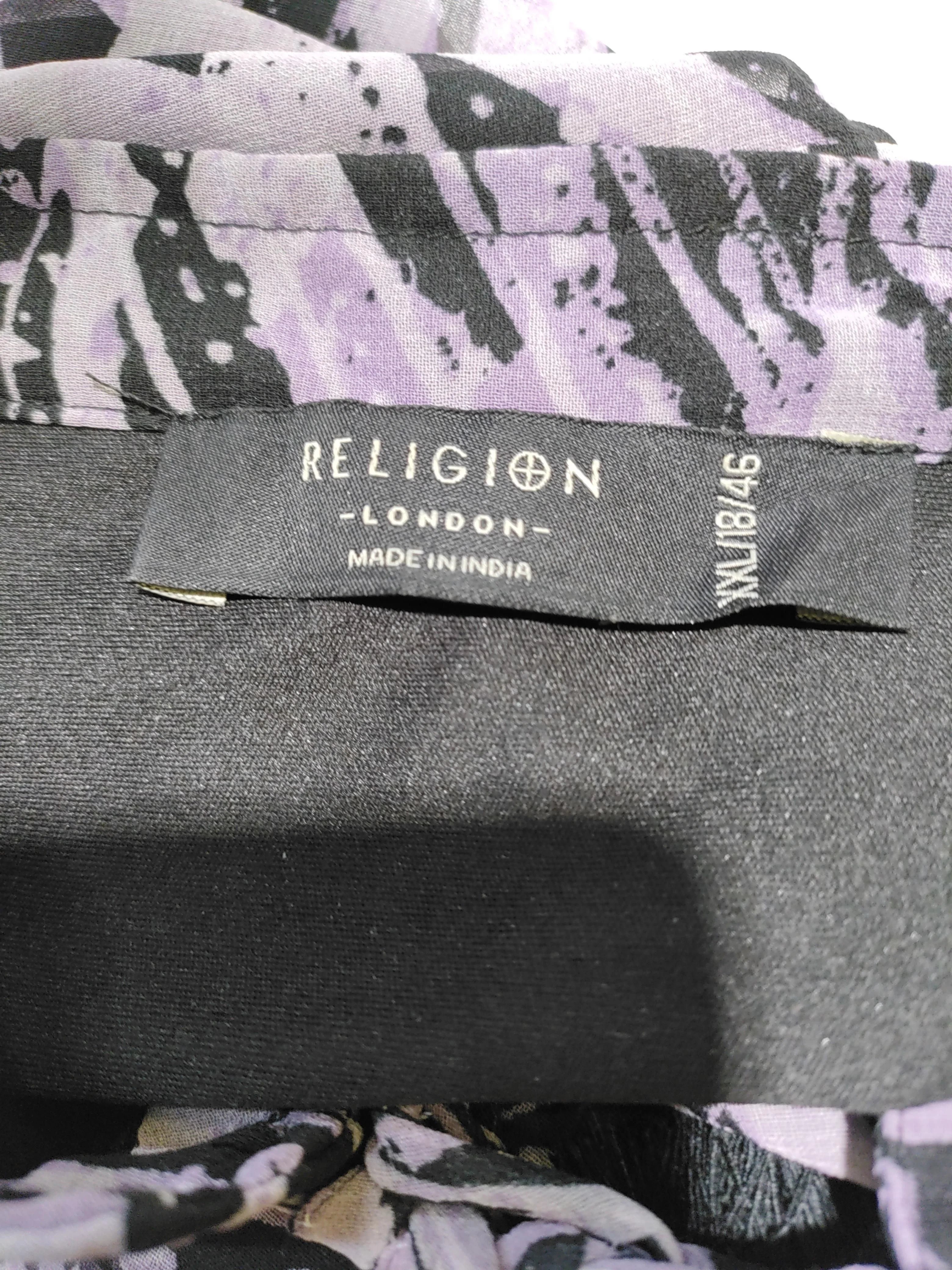 Religion Women's Top XXL Multi 100% Polyester Short Sleeve V-Neck Basic - Image 5