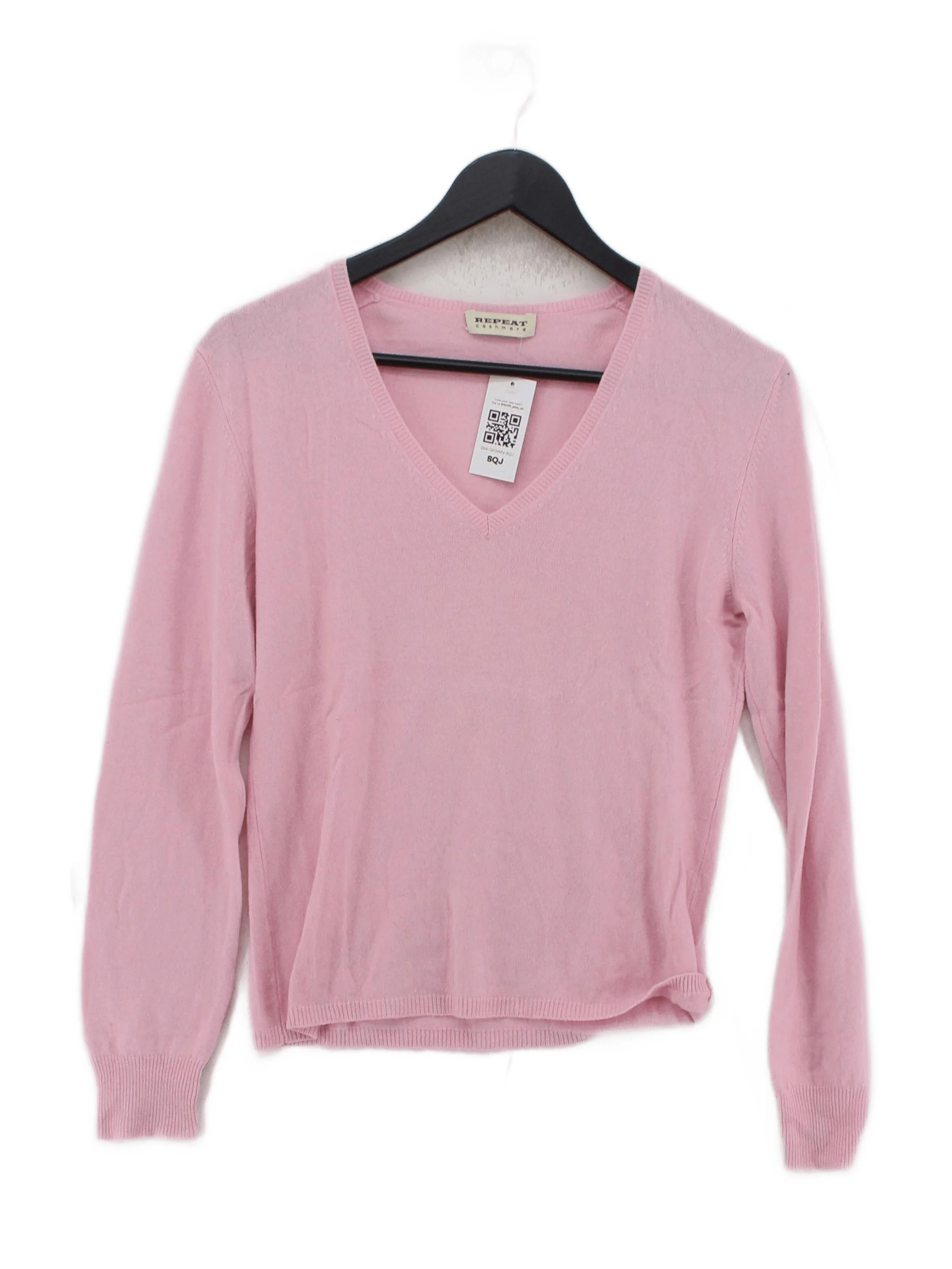 Repeat Women's Jumper S Pink 100% Cashmere V-Neck Pullover