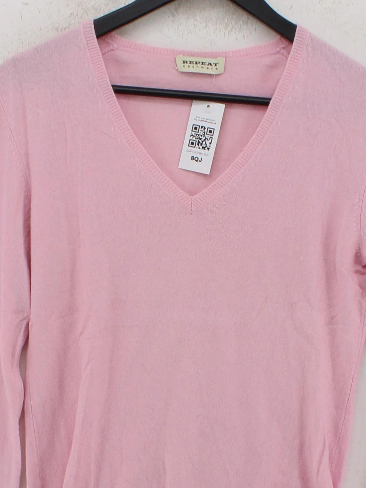 Repeat Women's Jumper S Pink 100% Cashmere V-Neck Pullover - Image 3