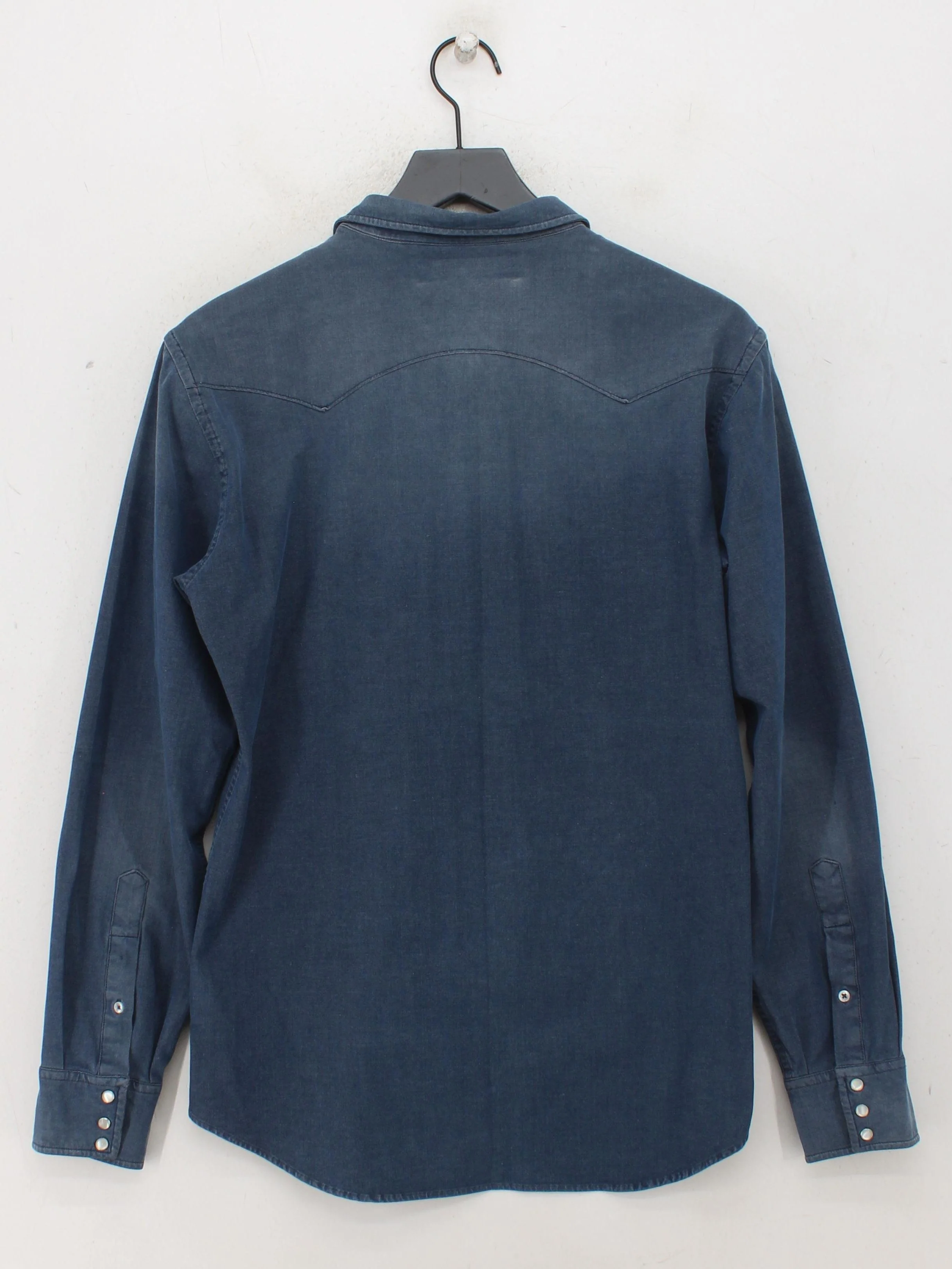 Replay Men's Shirt L Blue Cotton with Polyester Basic - Image 2